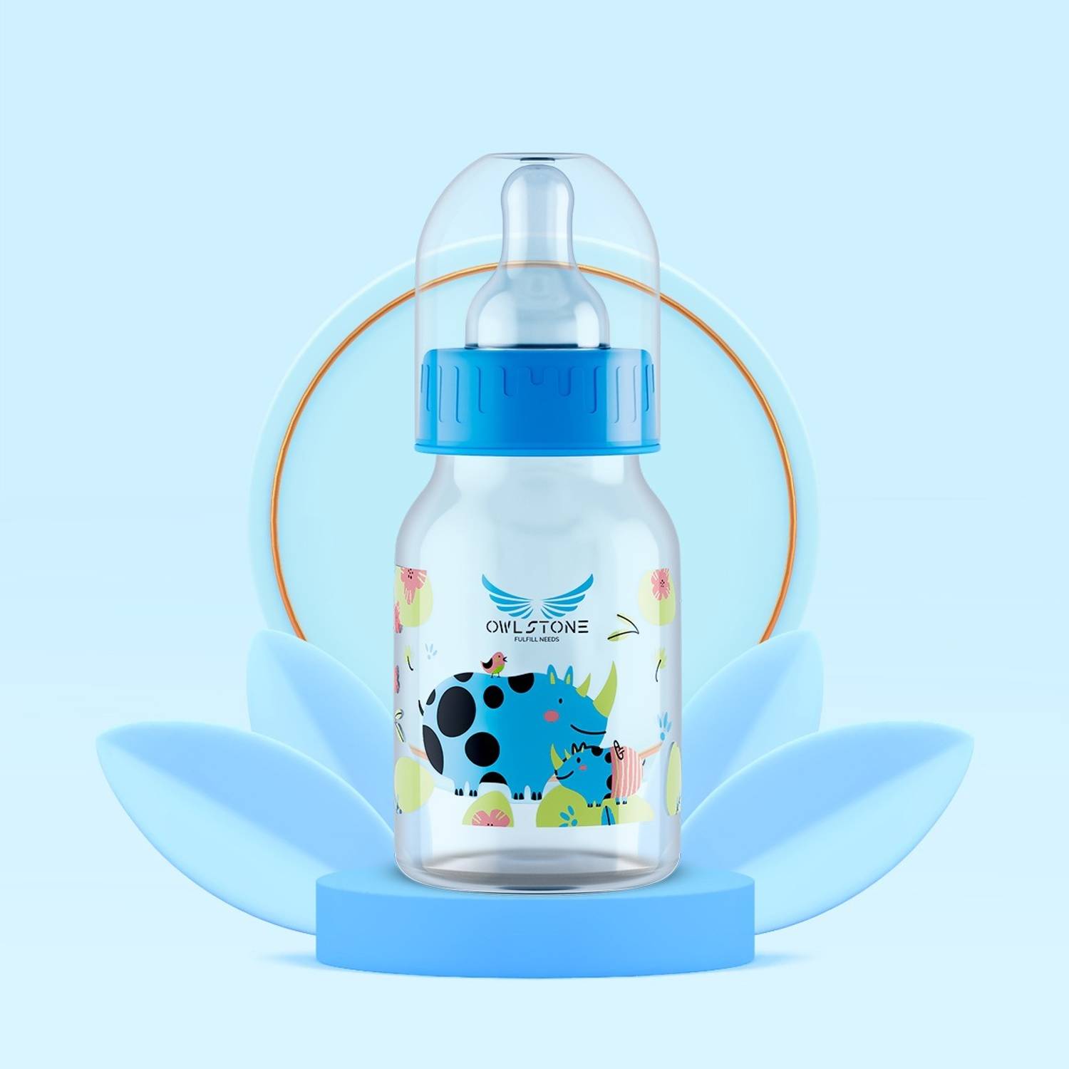 3D METRO SUPER STORE By OWLSTONE Anti-Colic Slim Neck Essential Baby Feeding Bottle, BPA Free - 125 ml