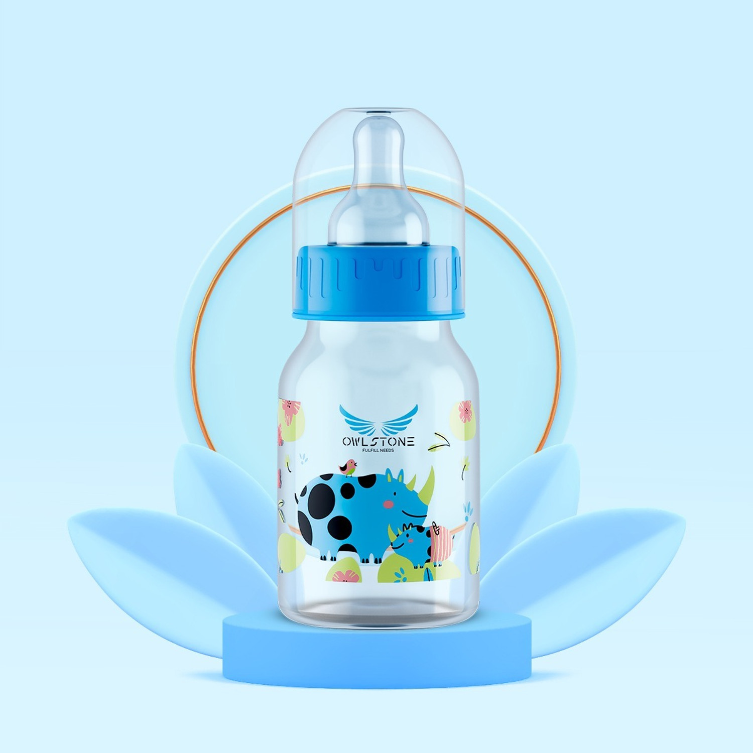 Image of 3D METRO SUPER STORE By OWLSTONE Anti-Colic Slim Neck Essential Baby Feeding Bottle, BPA Free - 125 ml