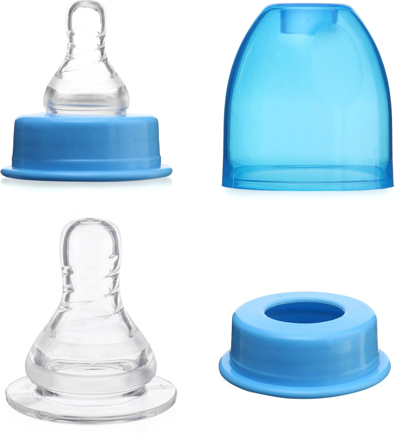 Image of babyhug Glass Baby Feeding Bottle - BPA-Free, Leak-Proof & Safe - 125 ml (Blue)