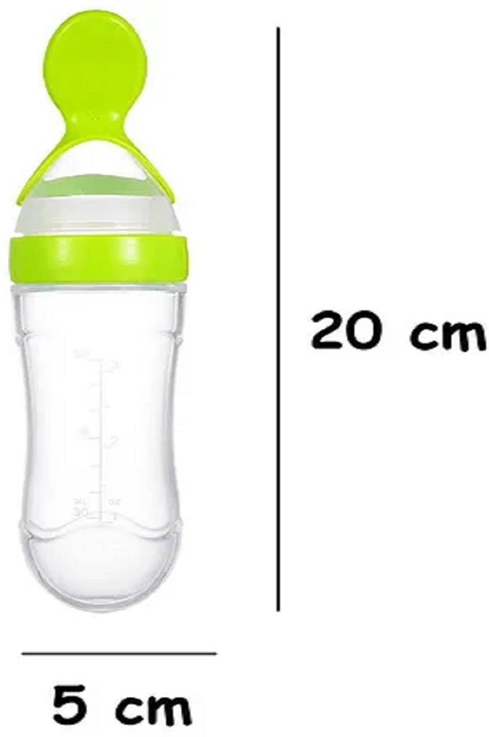Ambiaim International BABY SQUEEZE FOOD FEEDING BOTTLE WITH DISPENSING SPOON BPA FREE SILICONE - 90 ml