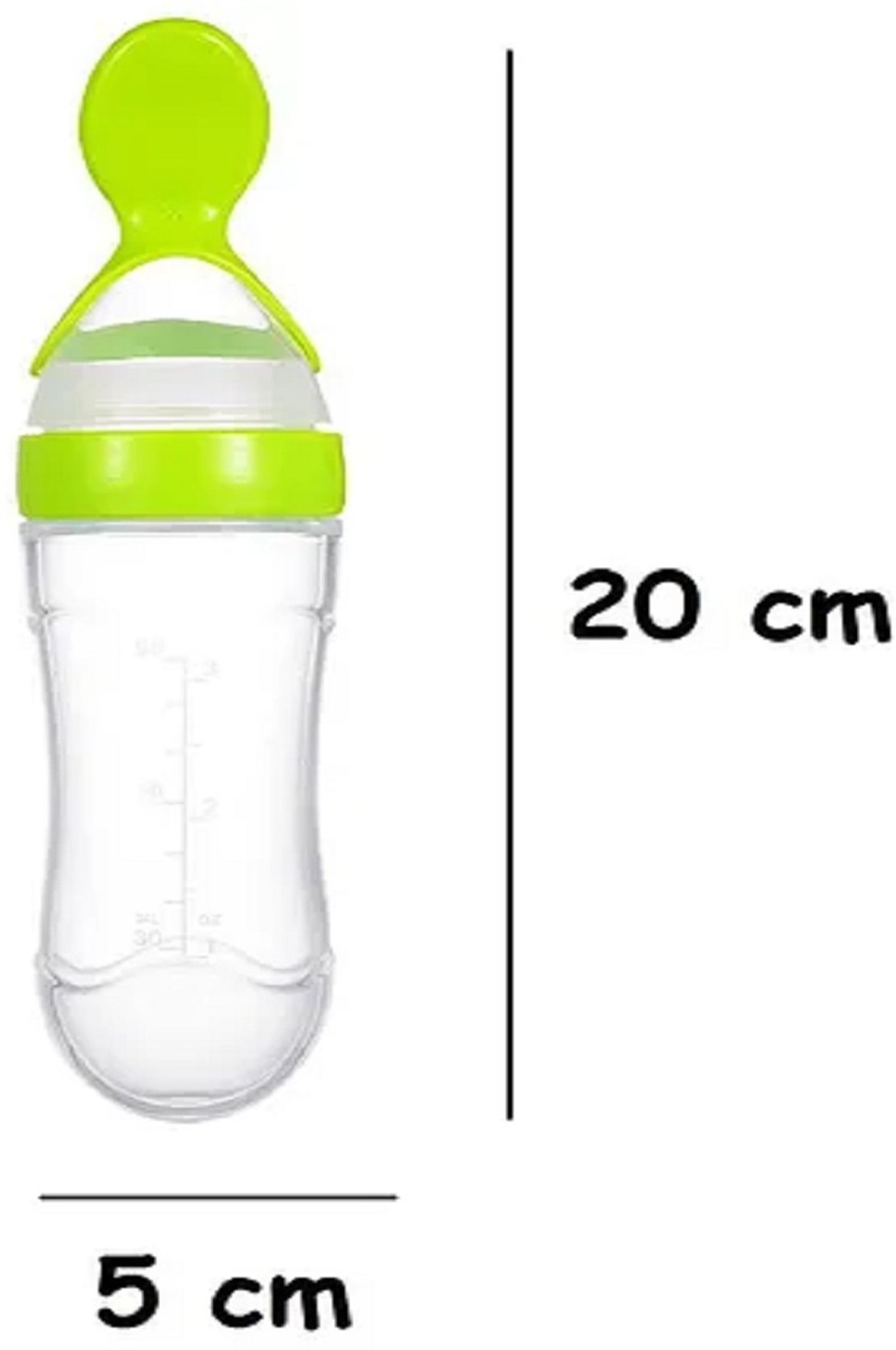 Image of Ambiaim International BABY SQUEEZE FOOD FEEDING BOTTLE WITH DISPENSING SPOON BPA FREE SILICONE - 90 ml