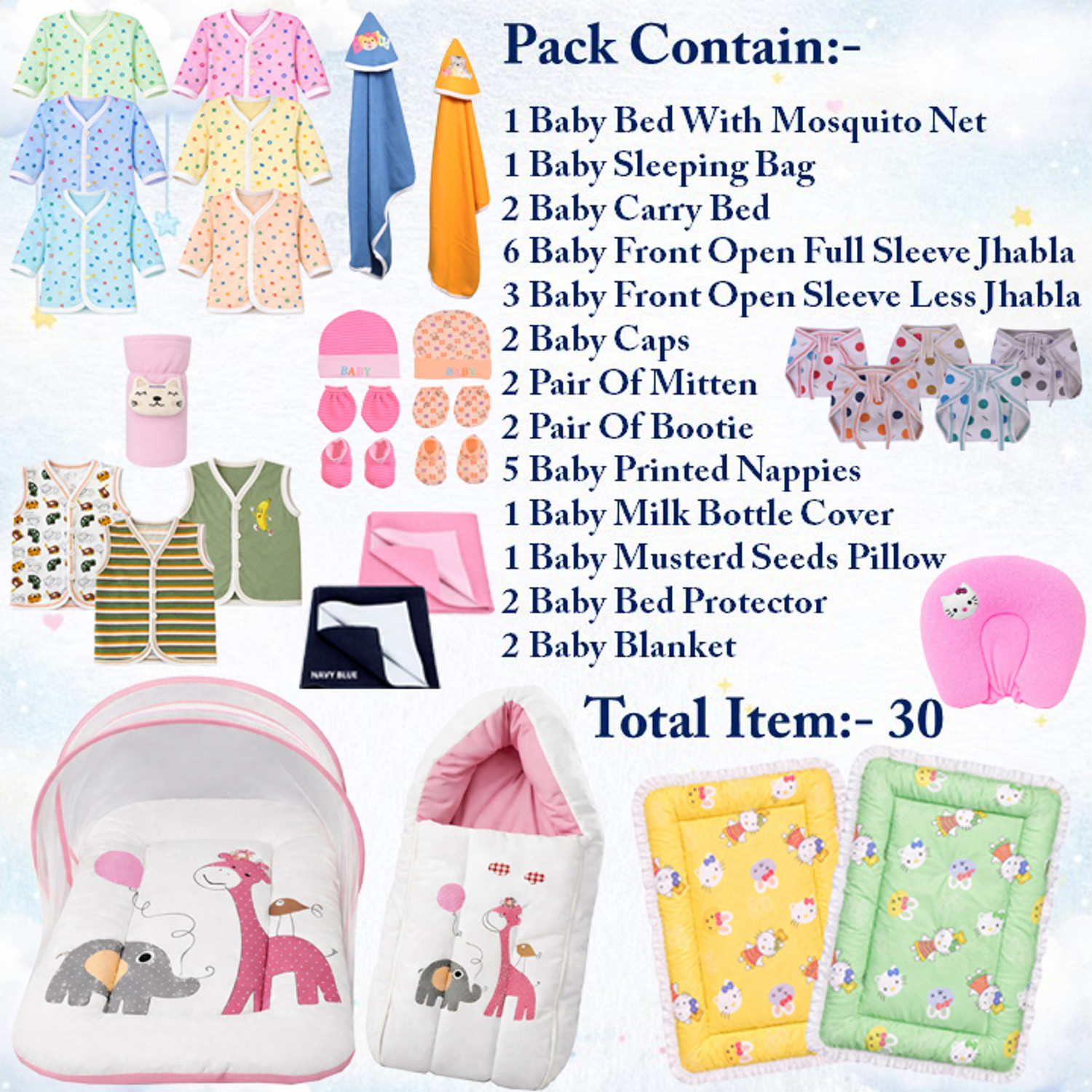 Image of Kwitchy New Born Baby Boys & Baby Girls Daily Essential Combo Pack