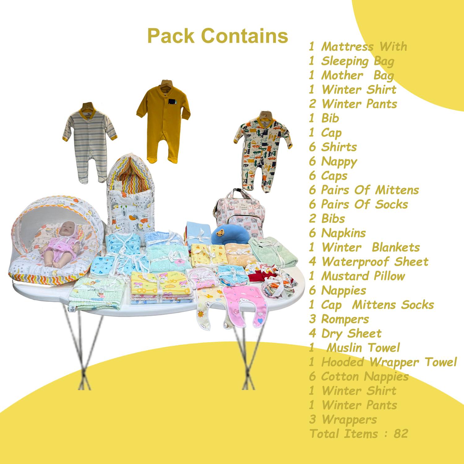 Fareto New Born Baby Monsoon Hospital Essentials 82-in-1 (0-6M) - Image 2