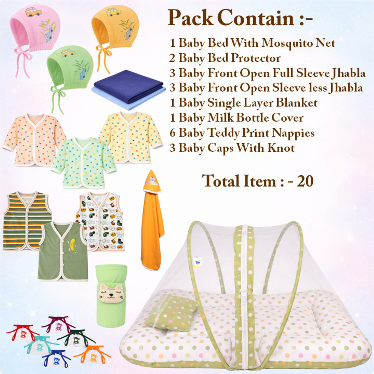 Image of Toddylon New Born Baby Daily Needs Item Combo Pack(0-6 Month)