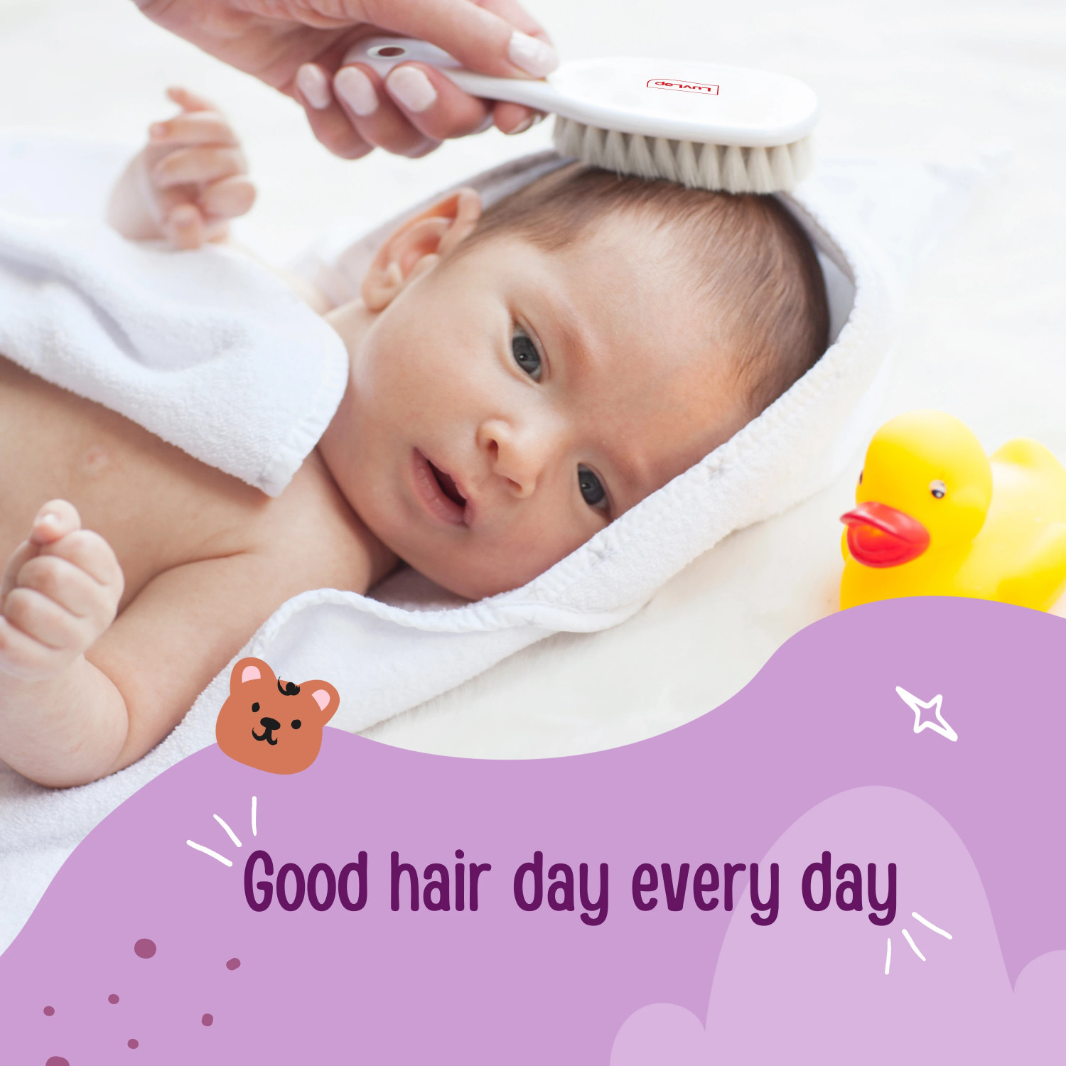 Image of LuvLap Elegant Baby Comb & Brush Set with Soft bristles, Grooming Set, 0M+,