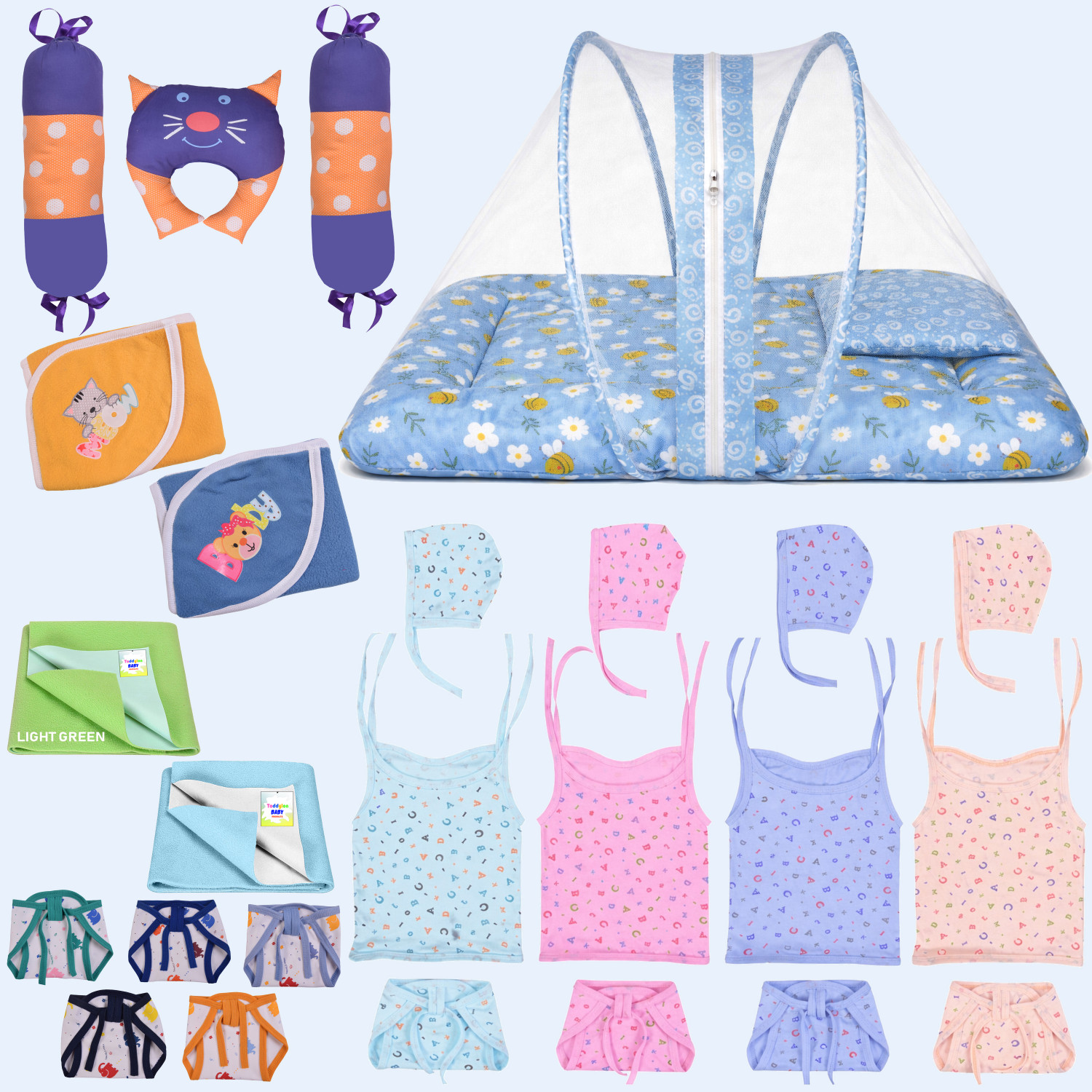 Image of Toddylon New Born Baby Boys & Baby Girls 25 Items in 1 Combo Pack (0-6 Month)