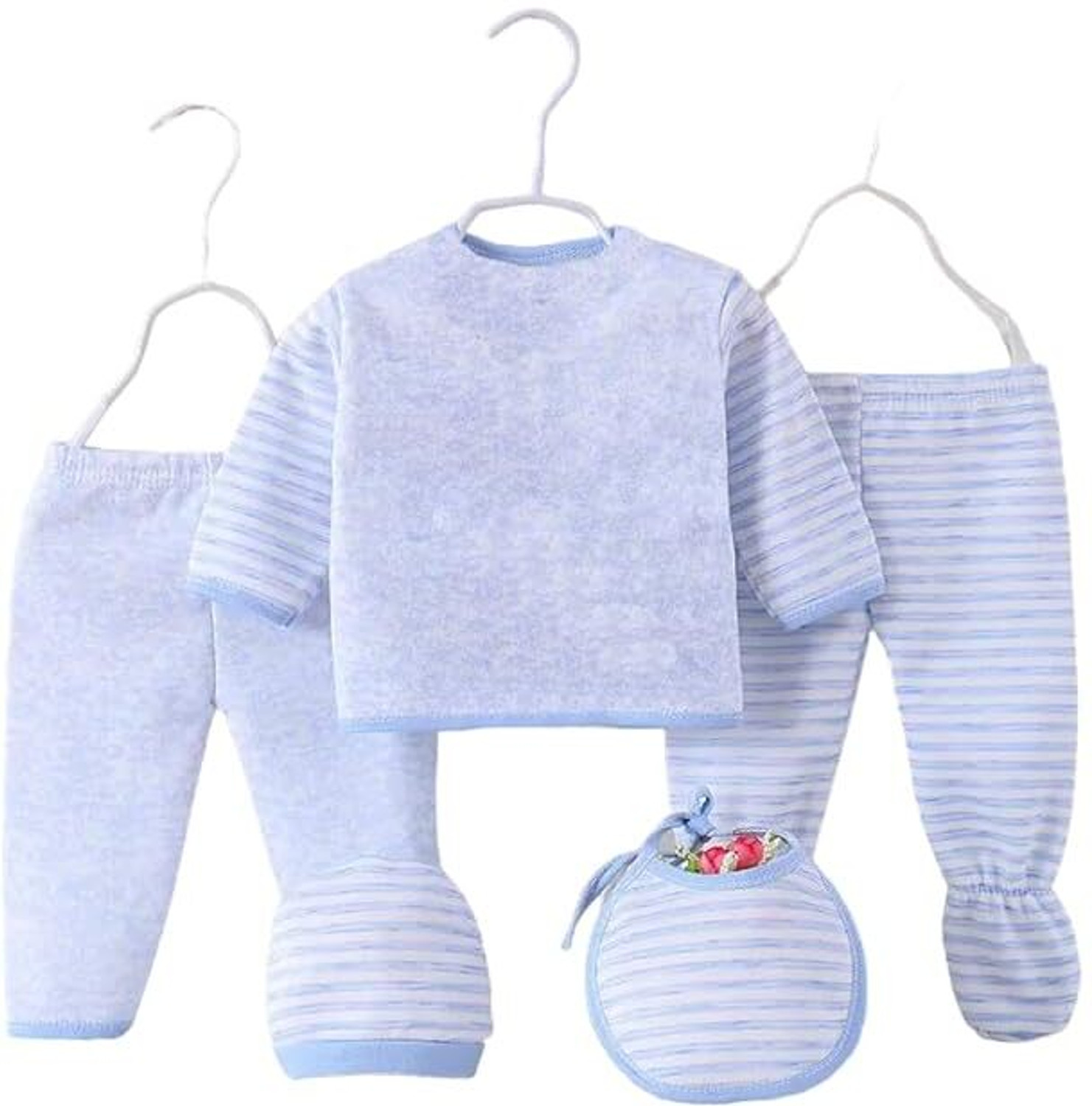 Image of PIKIPOO New Born Baby Winter Clothes 5Pcs Sets Cotton Baby Boys Girls Unisex 0-4 Months