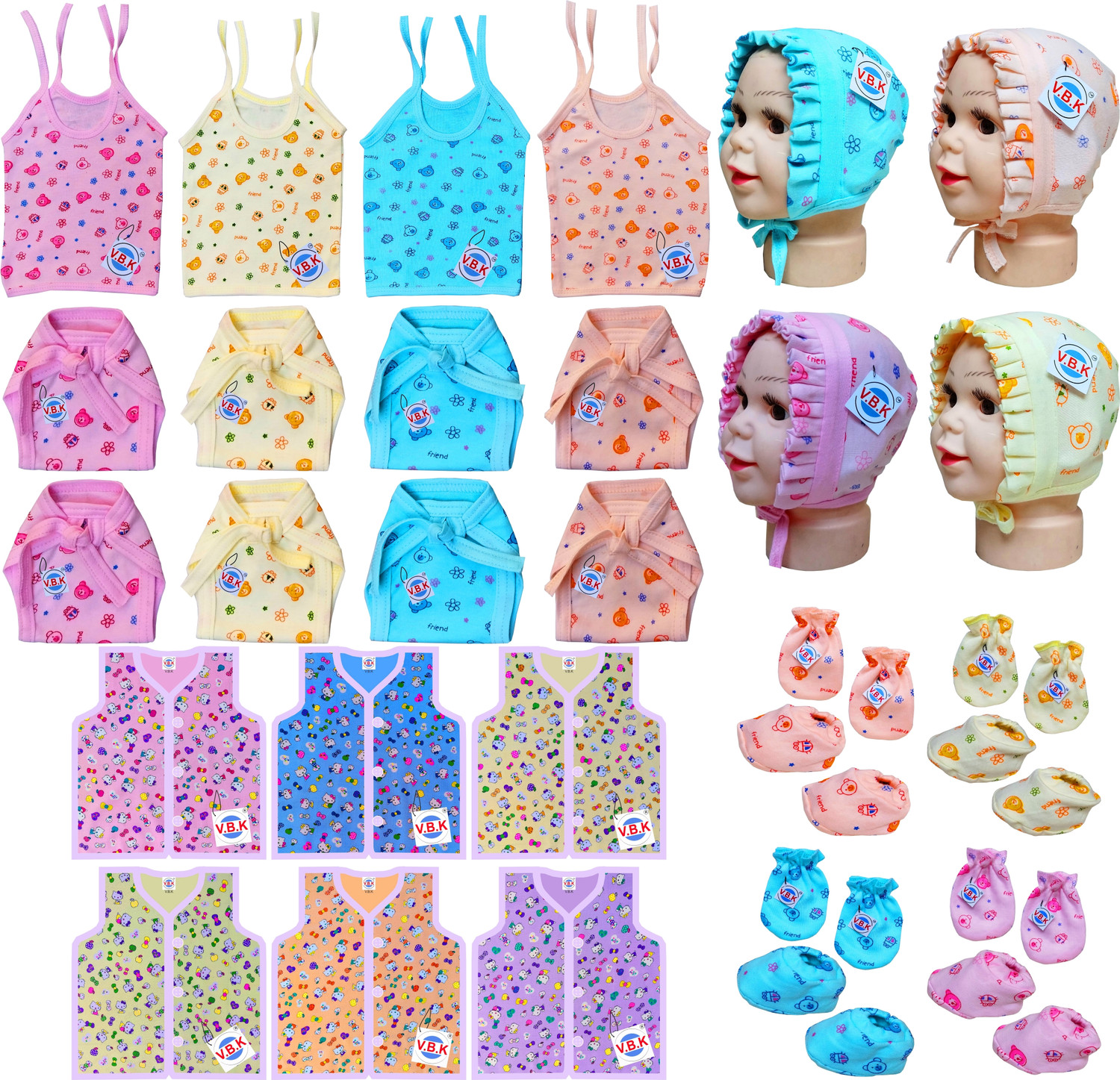 Image of V.B.K Baby Cloth Set / Baby Shower Gift Set, 0 to 6 Month, Hosiery