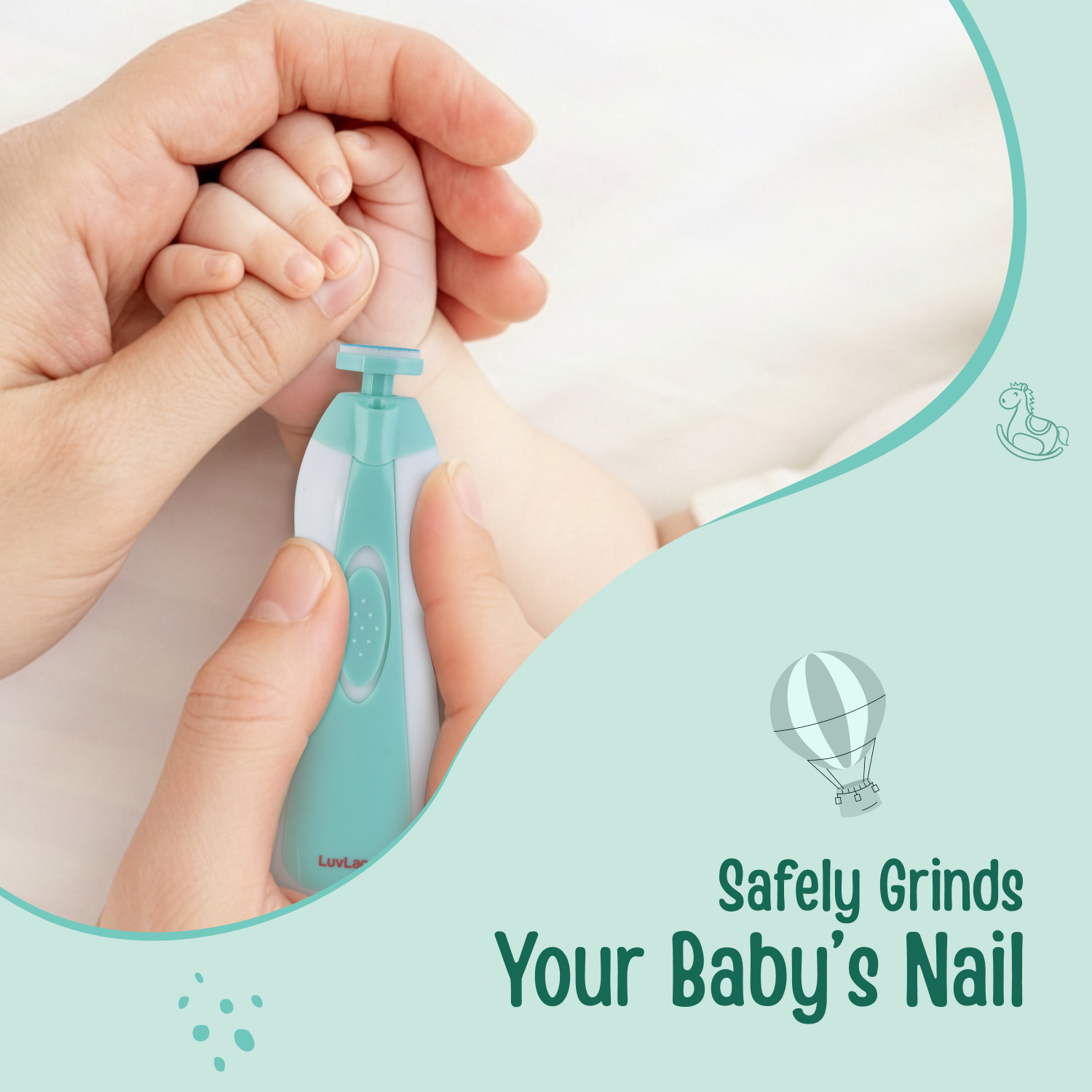 Image of LuvLap Electric Nail Trimmer For Baby & Mother with Light, Electric Baby Nail Cutter