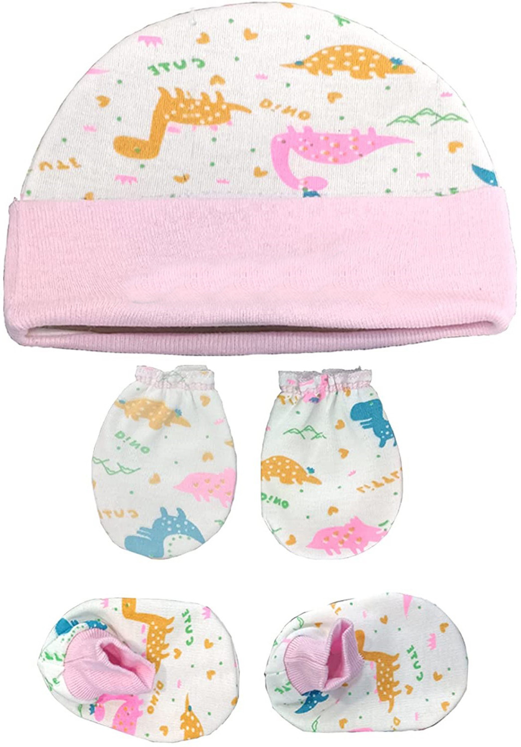 Image of Alya Premium Quality Baby Supersoft Organic Hosiery Cotton 6 Booties, 6 Mittens And 3 Cap Set Combo For New Borns /Toddlers /Infants |Baby First Infant Clothing Gift Set Combo