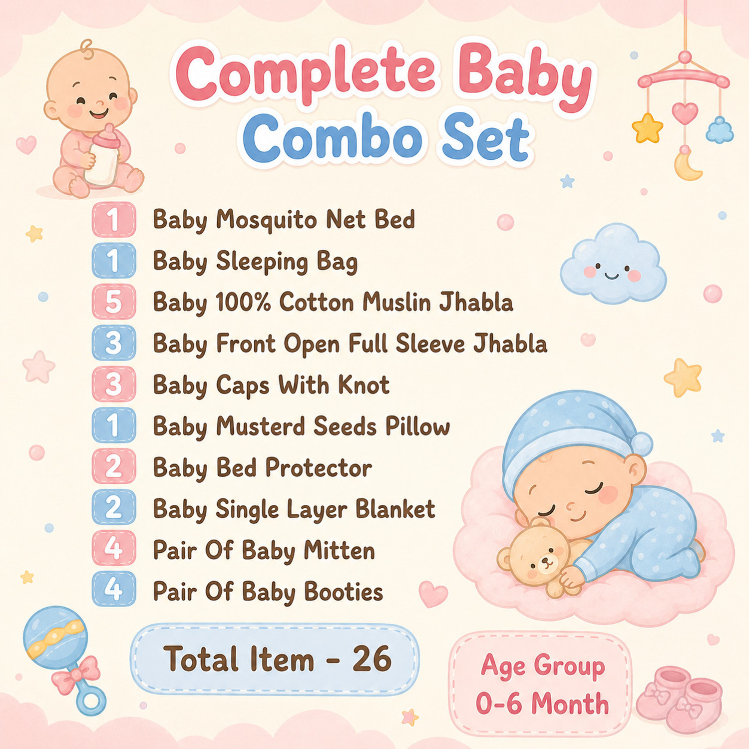 Image of Kwitchy New Born Baby Daily Essential Needs Combo Pack