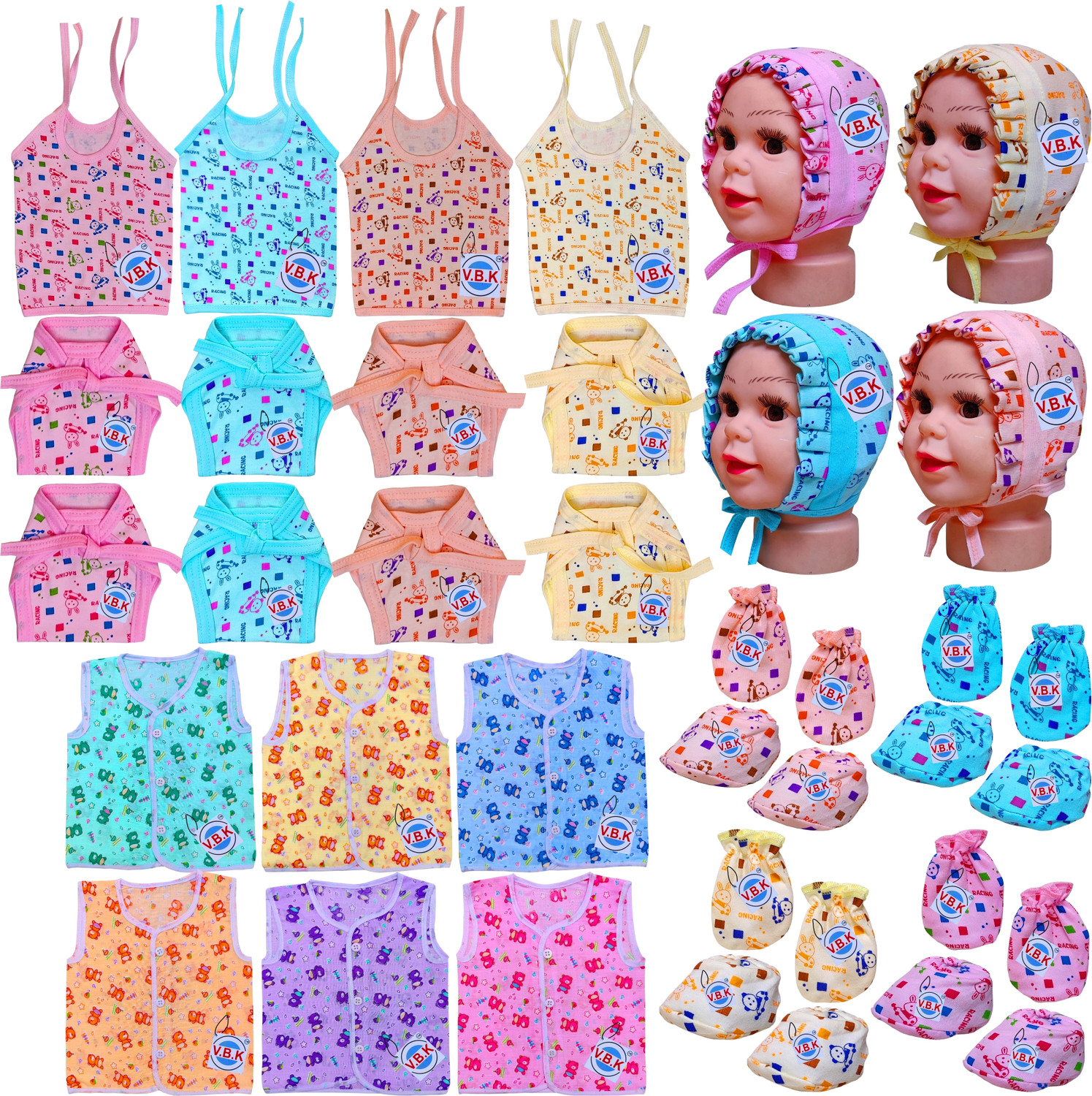 Image of V.B.K Baby Cloth Set / Baby Shower Gift Set, 0 to 6 Month, Hosiery