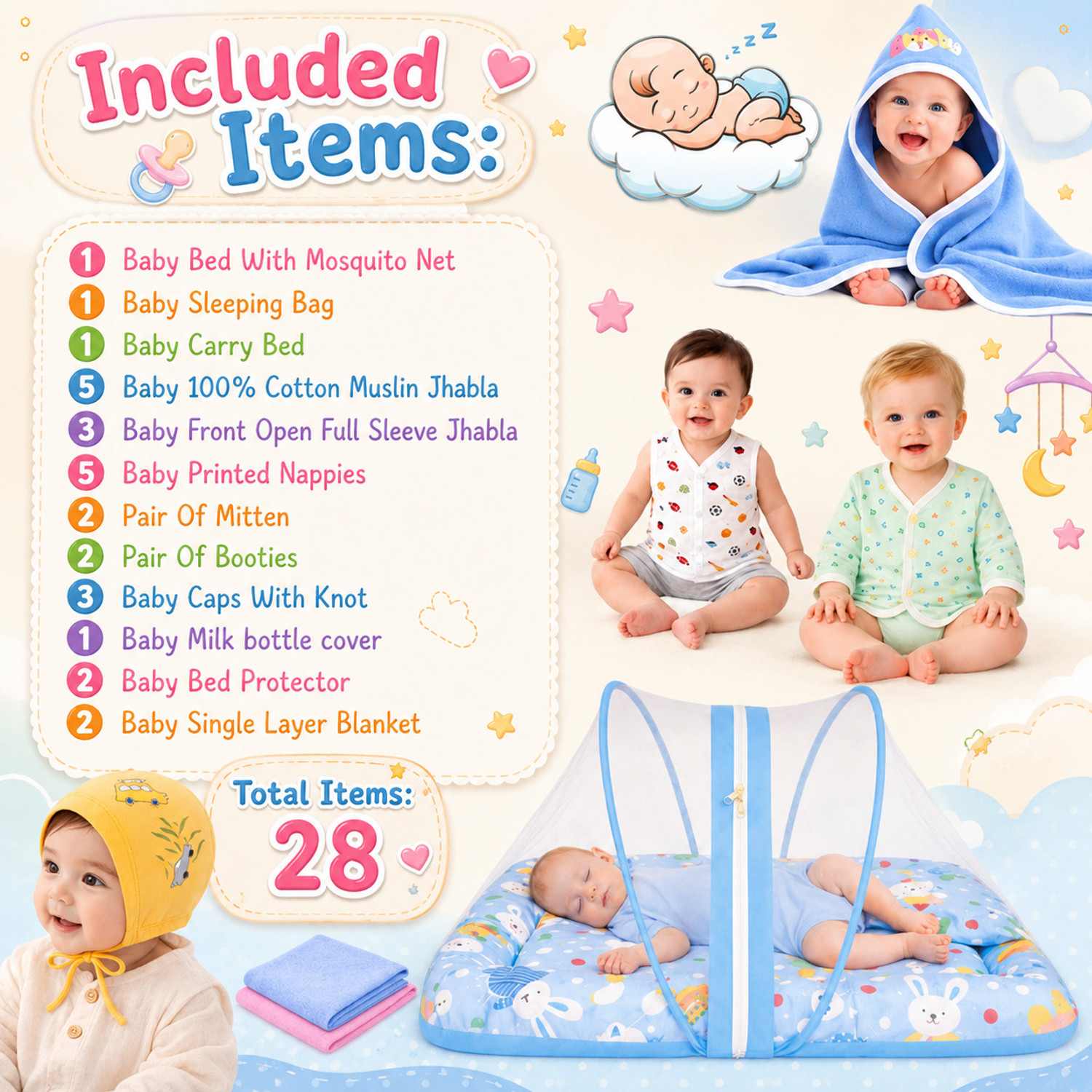 Image of Toddylon New Born Baby Summer Combo Gift Pack