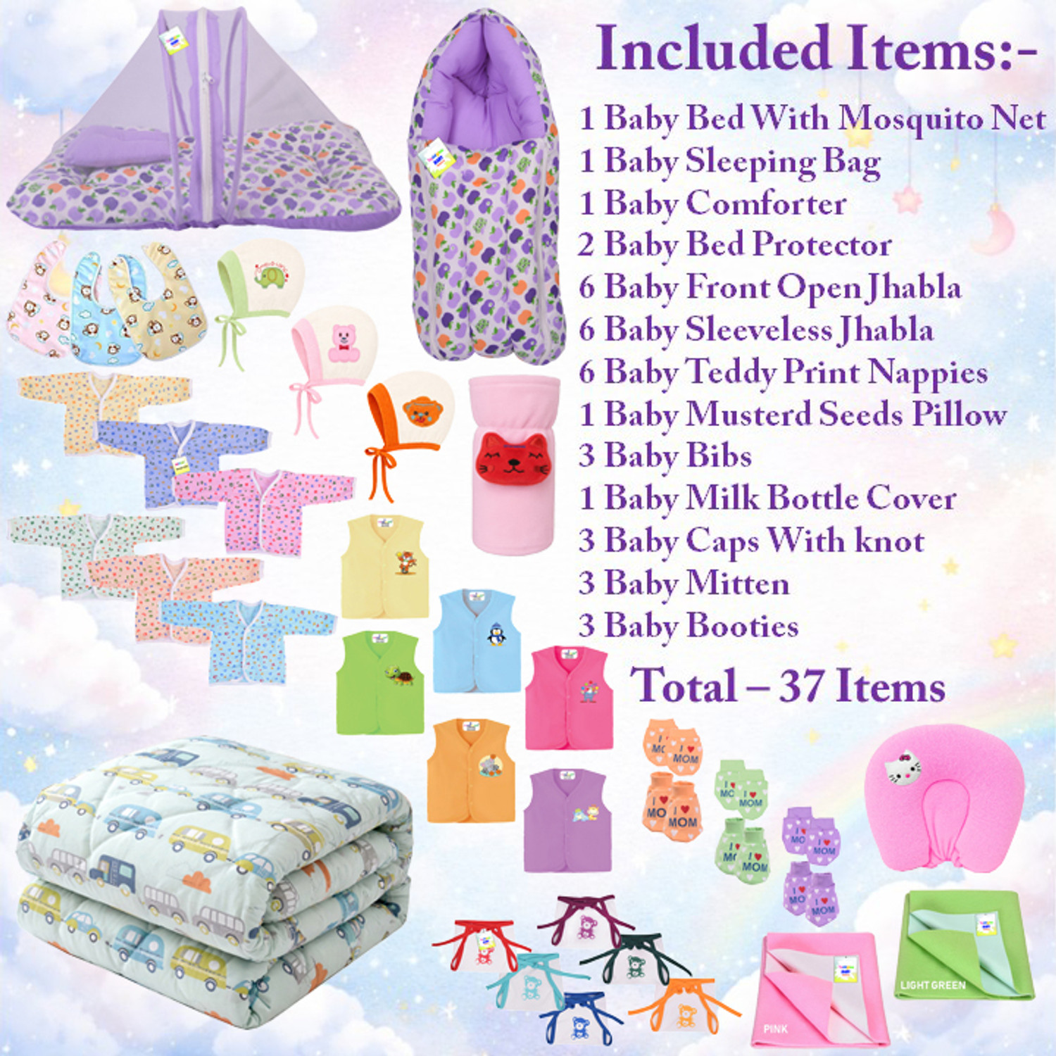Image of Toddylon New Born Baby Boys & Baby Girls Daily Essential Gift Combo Pack