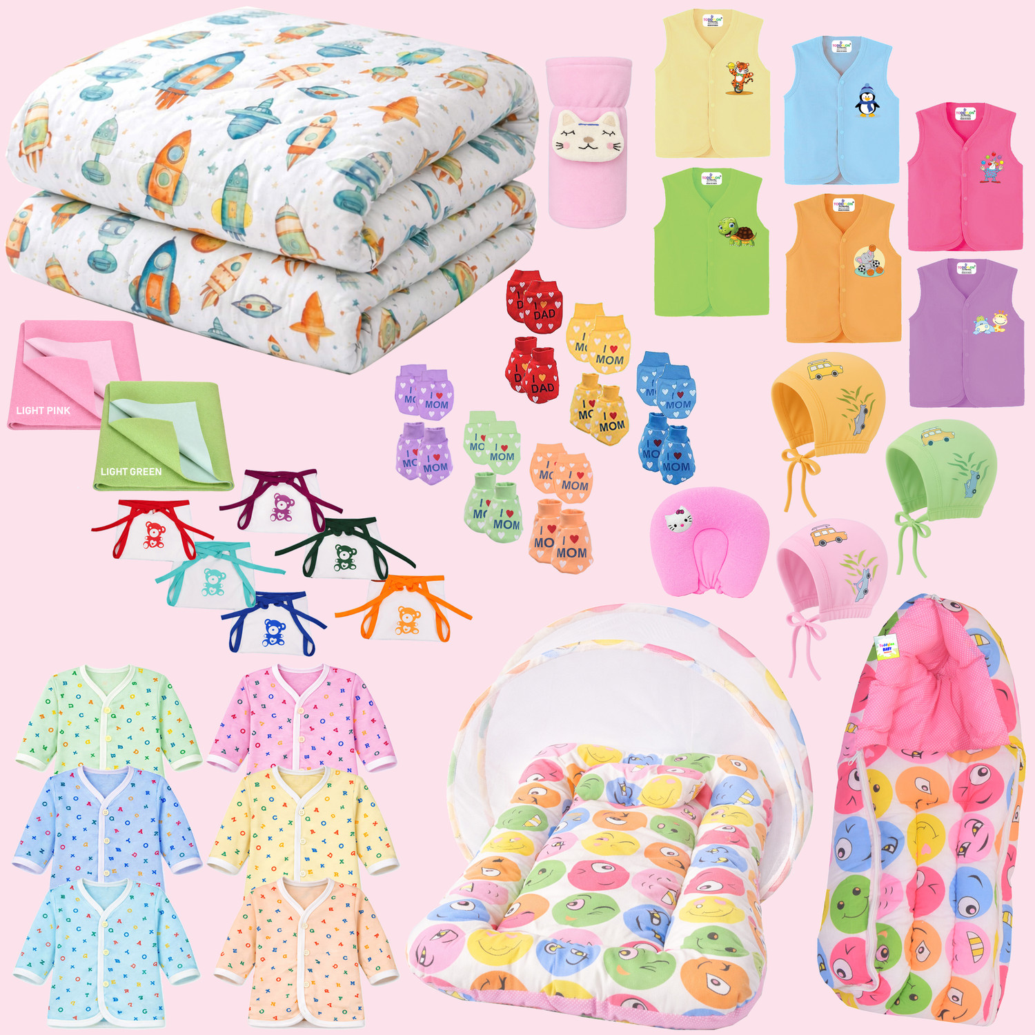 Image of Toddylon New Born Baby 40 Items In 1 Combo Pack (0-6 Month)