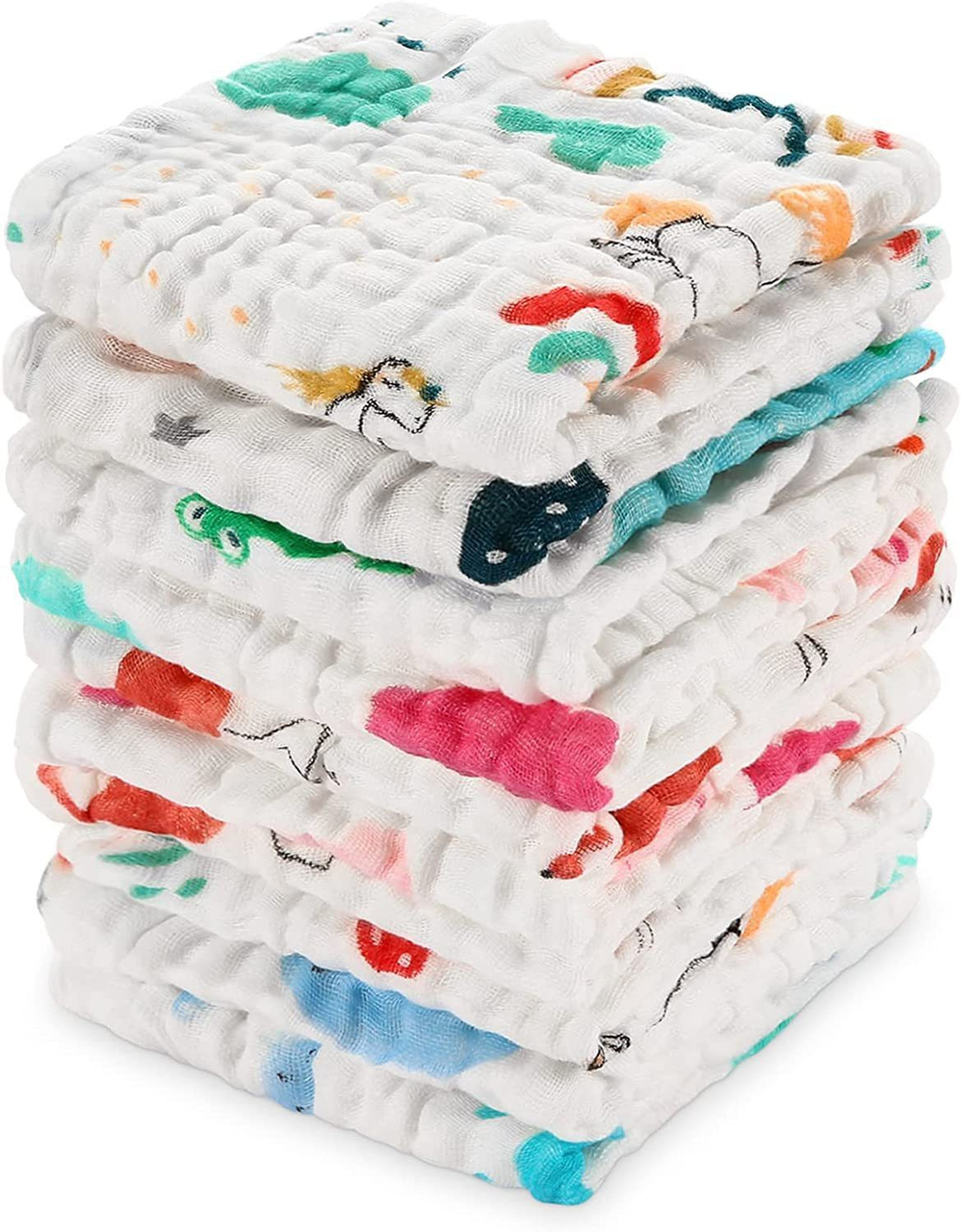 Image of Romzen Printed Soft Cotton Handkerchief, Face Towels, Soft Napkin For Kids Multicolor