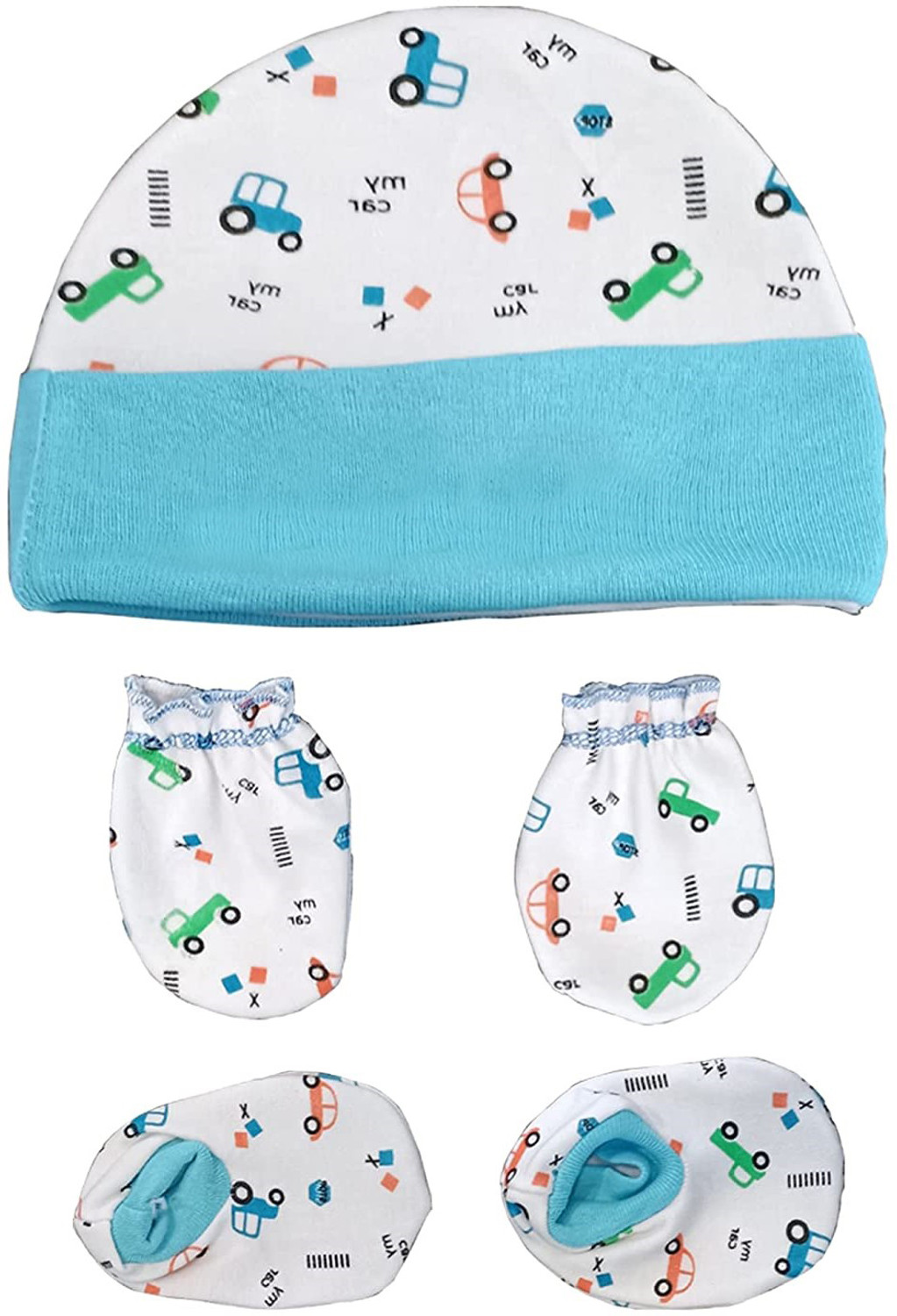 Image of Alya Premium Quality Baby Supersoft Organic Hosiery Cotton 6 Booties, 6 Mittens And 3 Cap Set Combo For New Borns /Toddlers /Infants |Baby First Infant Clothing Gift Set Combo