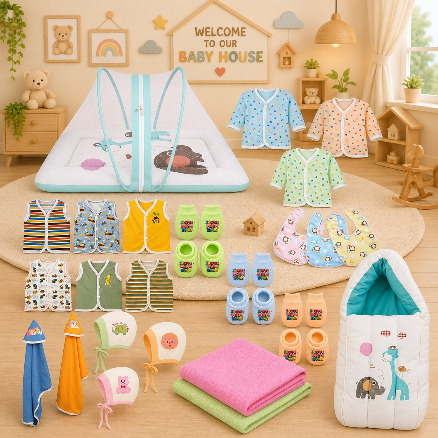 Image of Toddylon New Born Baby Boys & Baby Girls Daily Item Needs Combo Pack