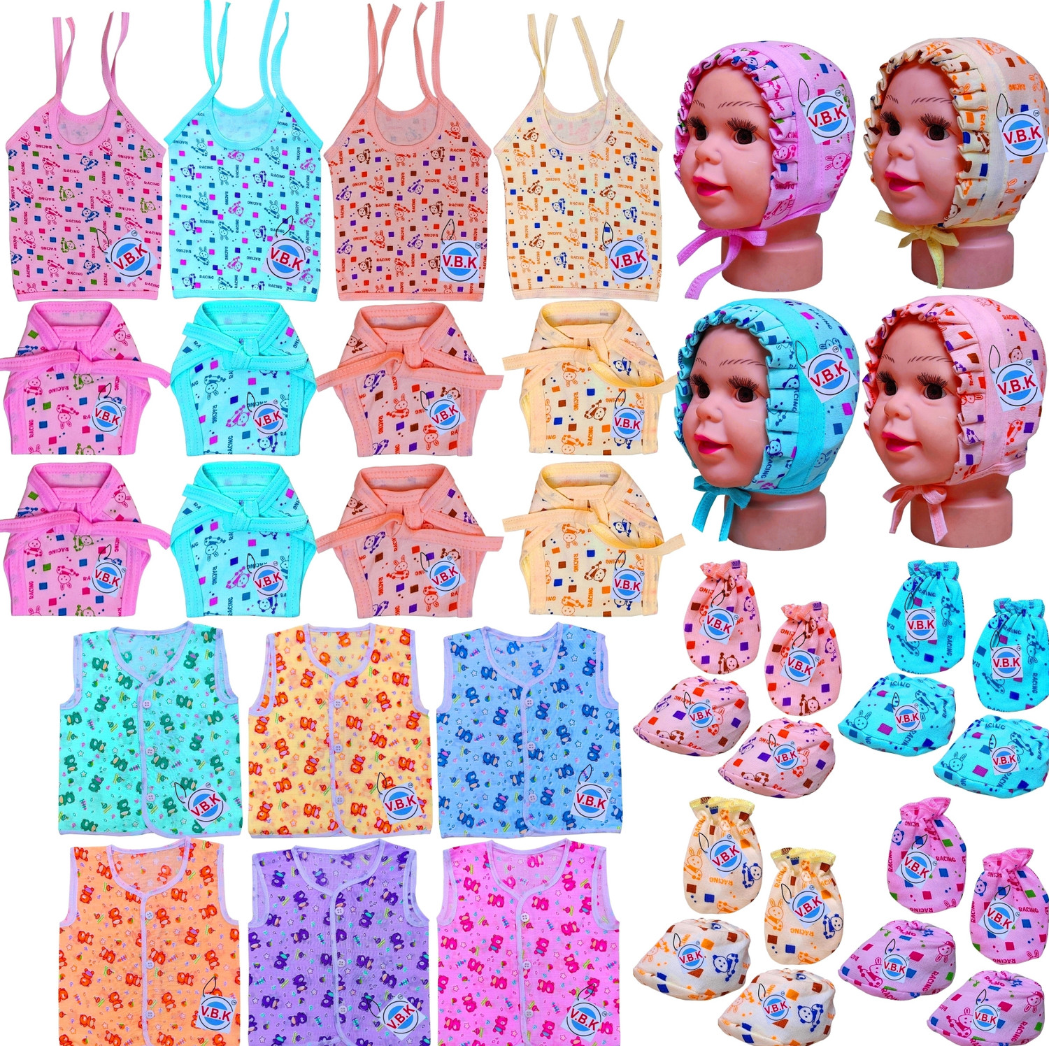 Image of V.B.K Baby Cloth Set / Baby Shower Gift Set, 0 to 6 Month, Hosiery