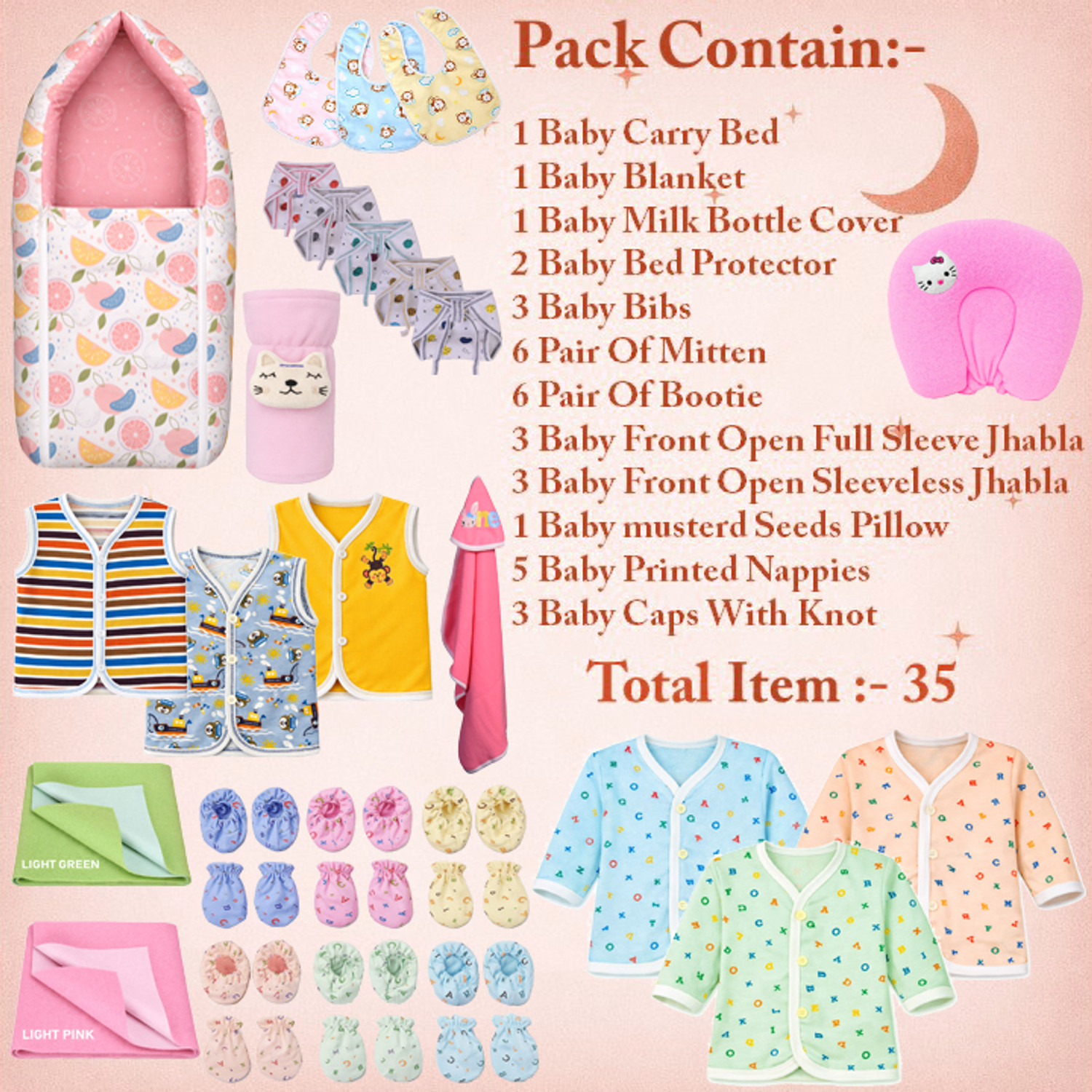 Image of Toddylon New Born Baby Luxury Bedding Combo 3PCS Bedding Combo Set