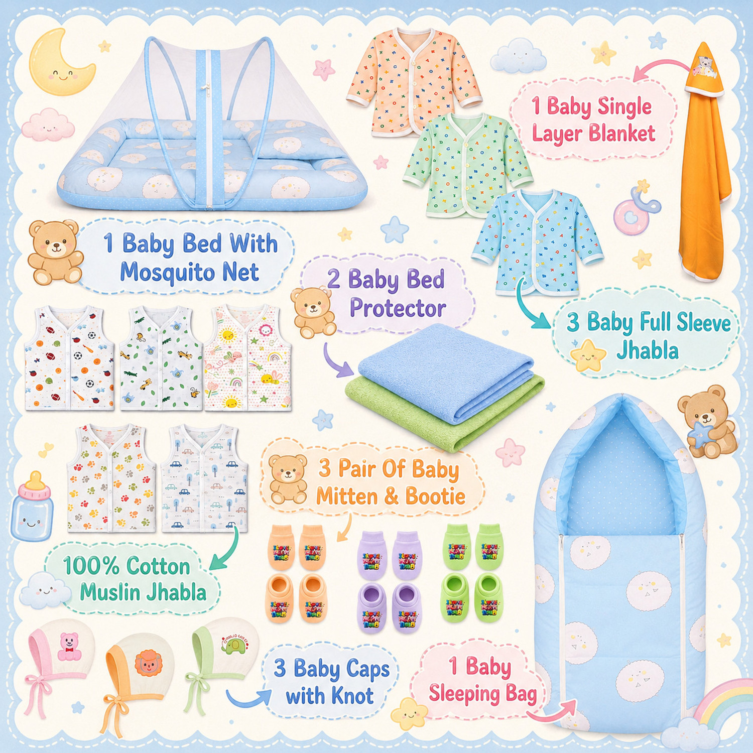 Image of Toddylon New Born Baby Daily Essential Complete combo Pack