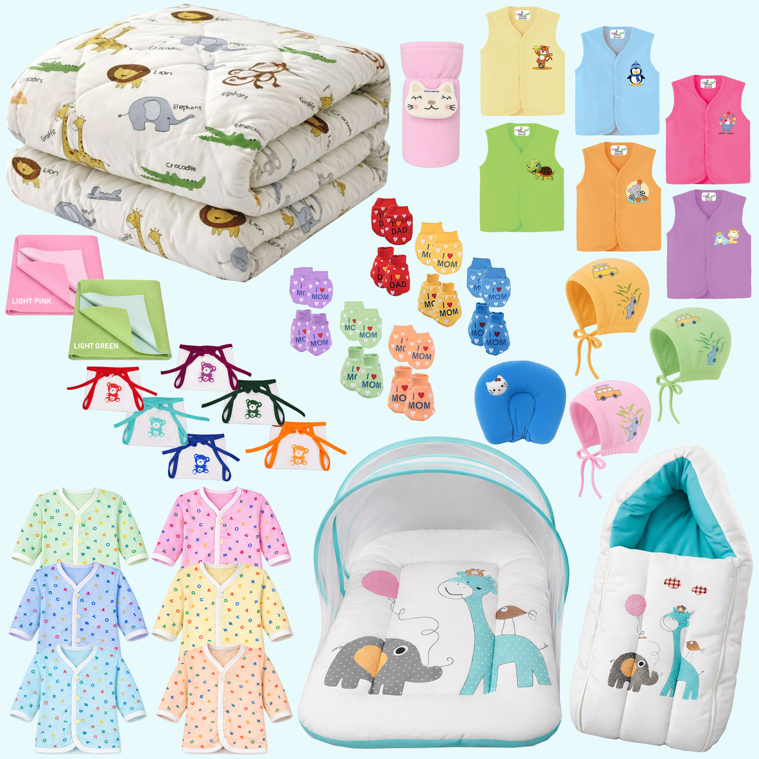 Image of Toddylon New Born Baby 40 Items In 1 Combo Pack (0-6 Month)