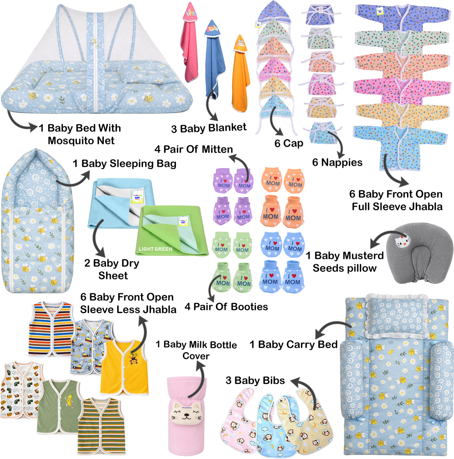Image of Kwitchy New Born Baby Welcome combo pack 48 Item in 1 combo pack