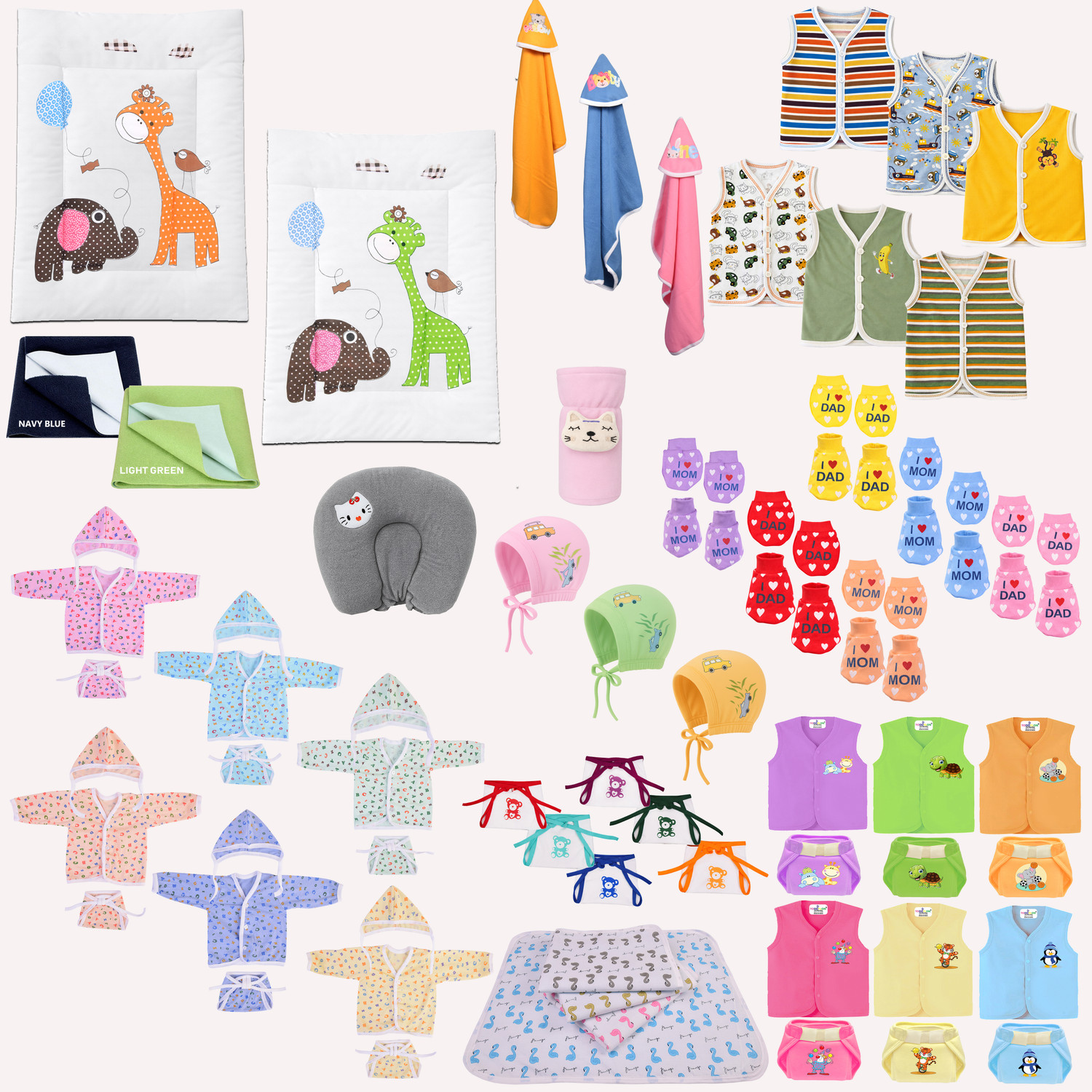 Image of Toddylon New Born Baby 70 Items In 1 Combo Pack (0-6 Month)