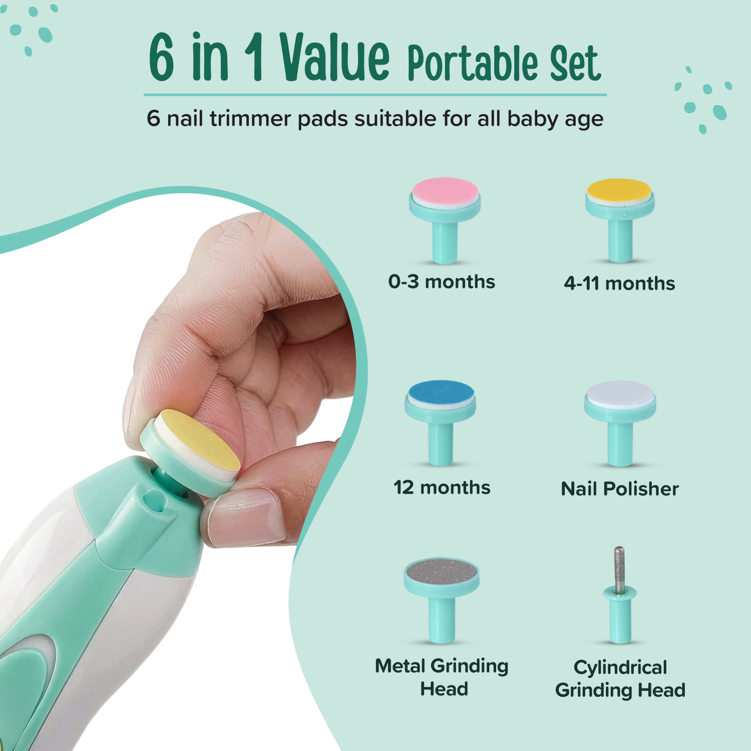 Image of LuvLap Electric Nail Trimmer For Baby & Mother with Light, Electric Baby Nail Cutter