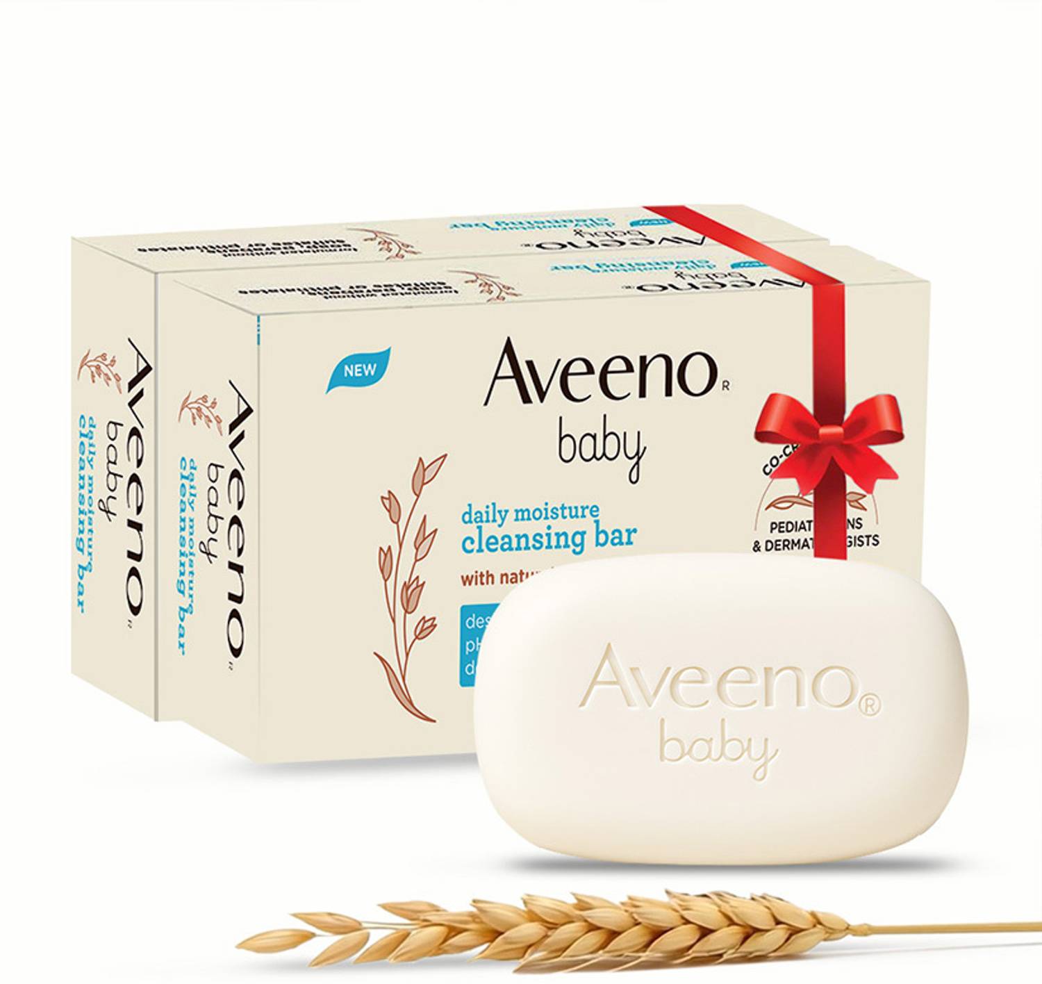 Aveeno Baby Daily Cleansing Bar | Oatmeal & Shea | Soap-Free, pH-Balanced for Sensitive Skin