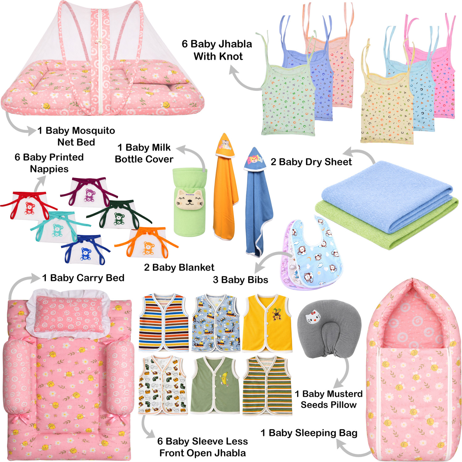 Image of Toddylon New Born Baby Unisex Daily Essential Combo Pack(0-6 Month)