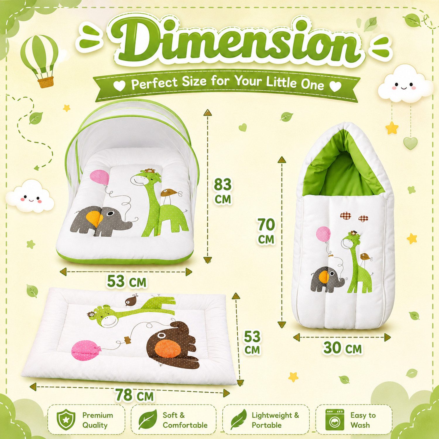 Image of Toddylon New Born Baby Bedding & Clothing 54 Items Combo Pack