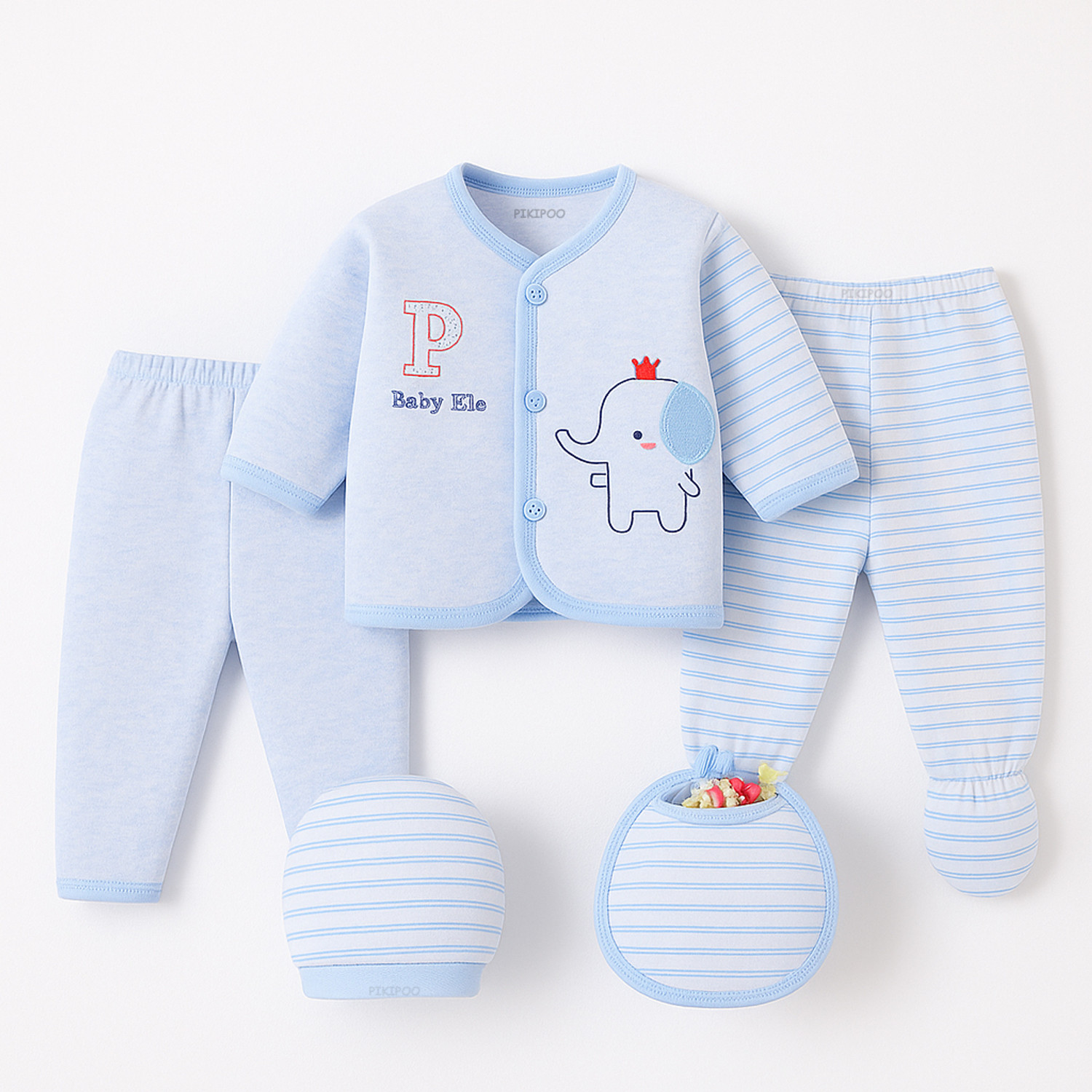 Image of PIKIPOO New Born Baby Winter Clothes 5Pcs Sets Cotton Baby Boys Girls Unisex 0-4 Months