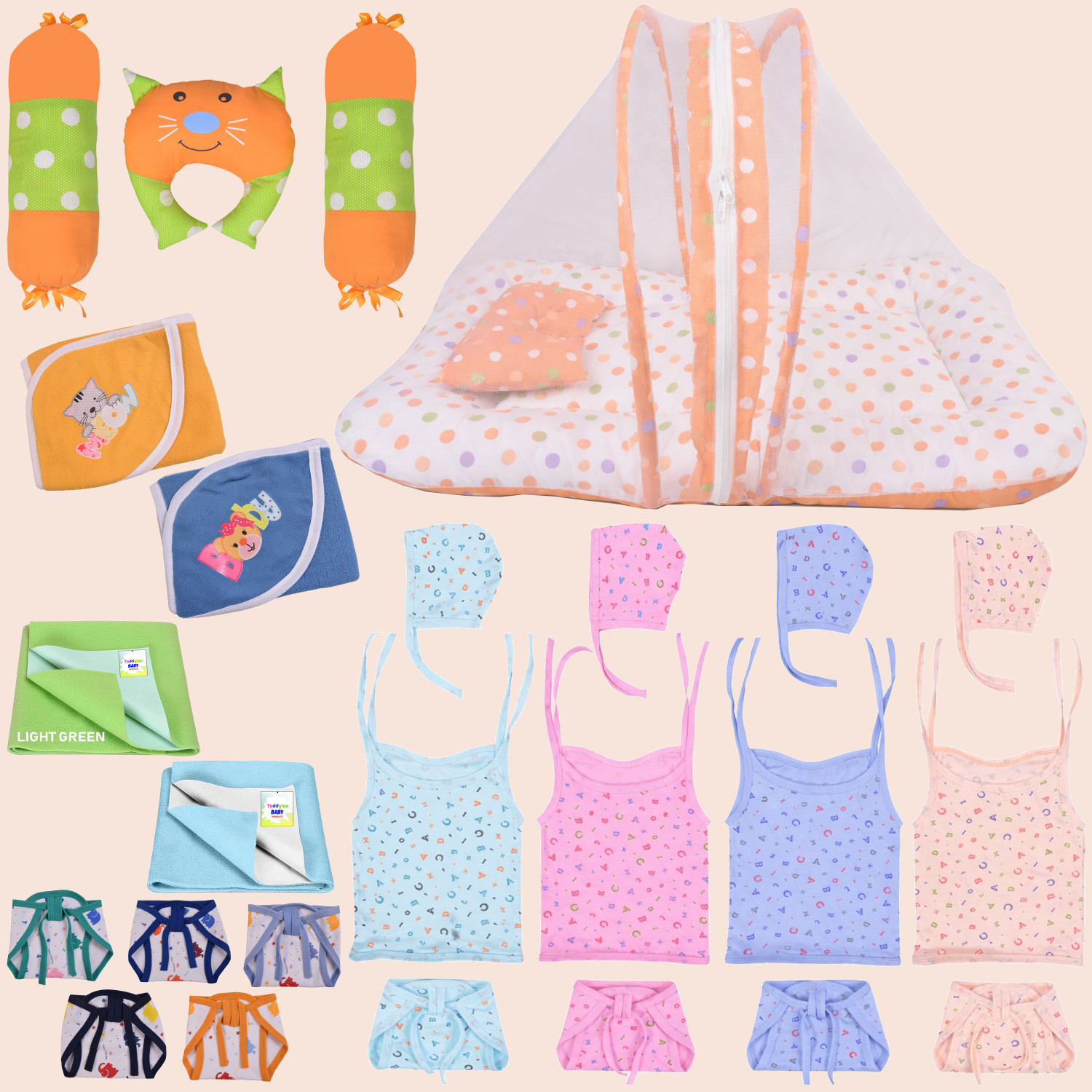 Image of Toddylon New Born Baby Boys & Baby Girls 25 Items in 1 Combo Pack (0-6 Month)