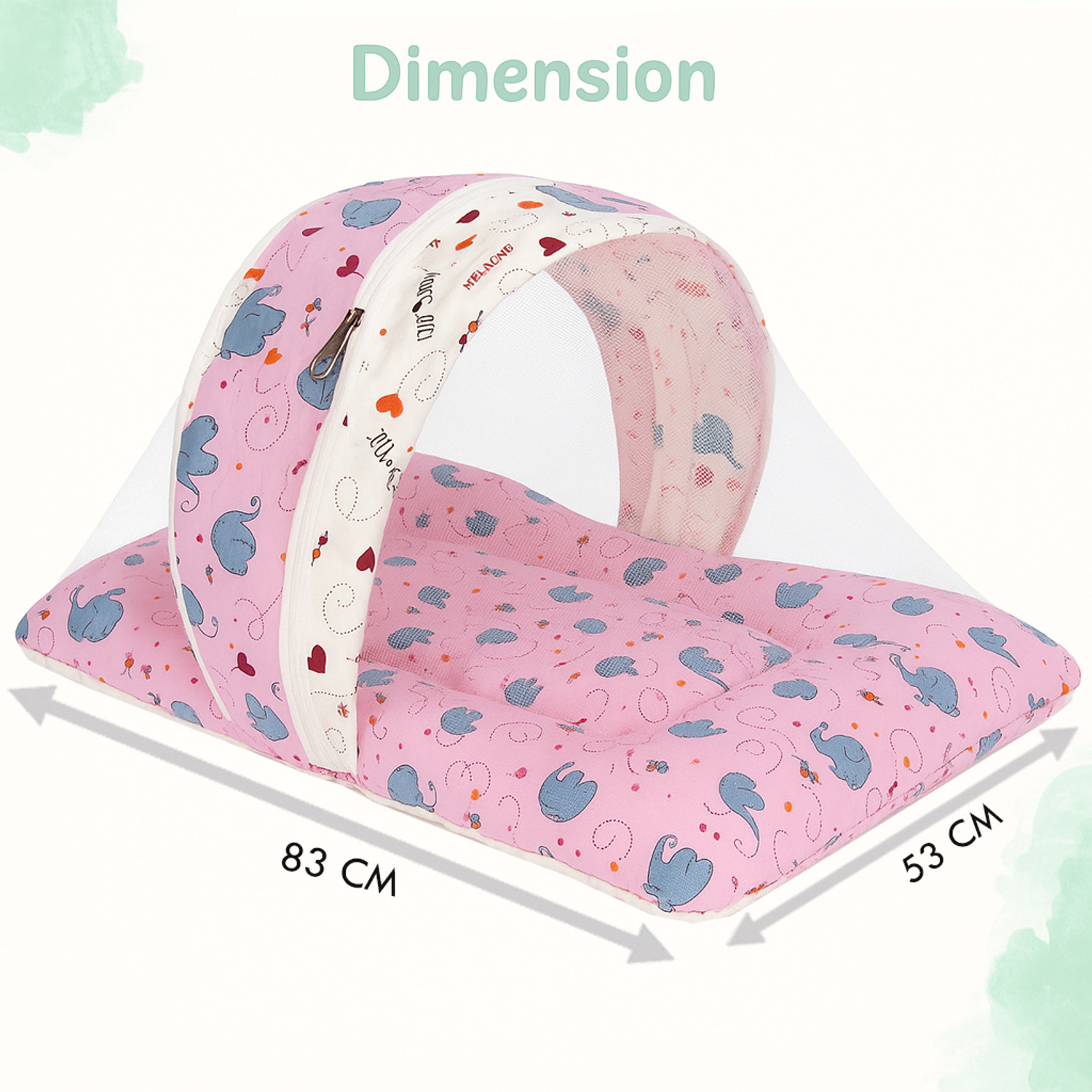 Image of babyfly New Born Baby Bed With Mosquito Net Cotton Washable Kids Mosquito Net