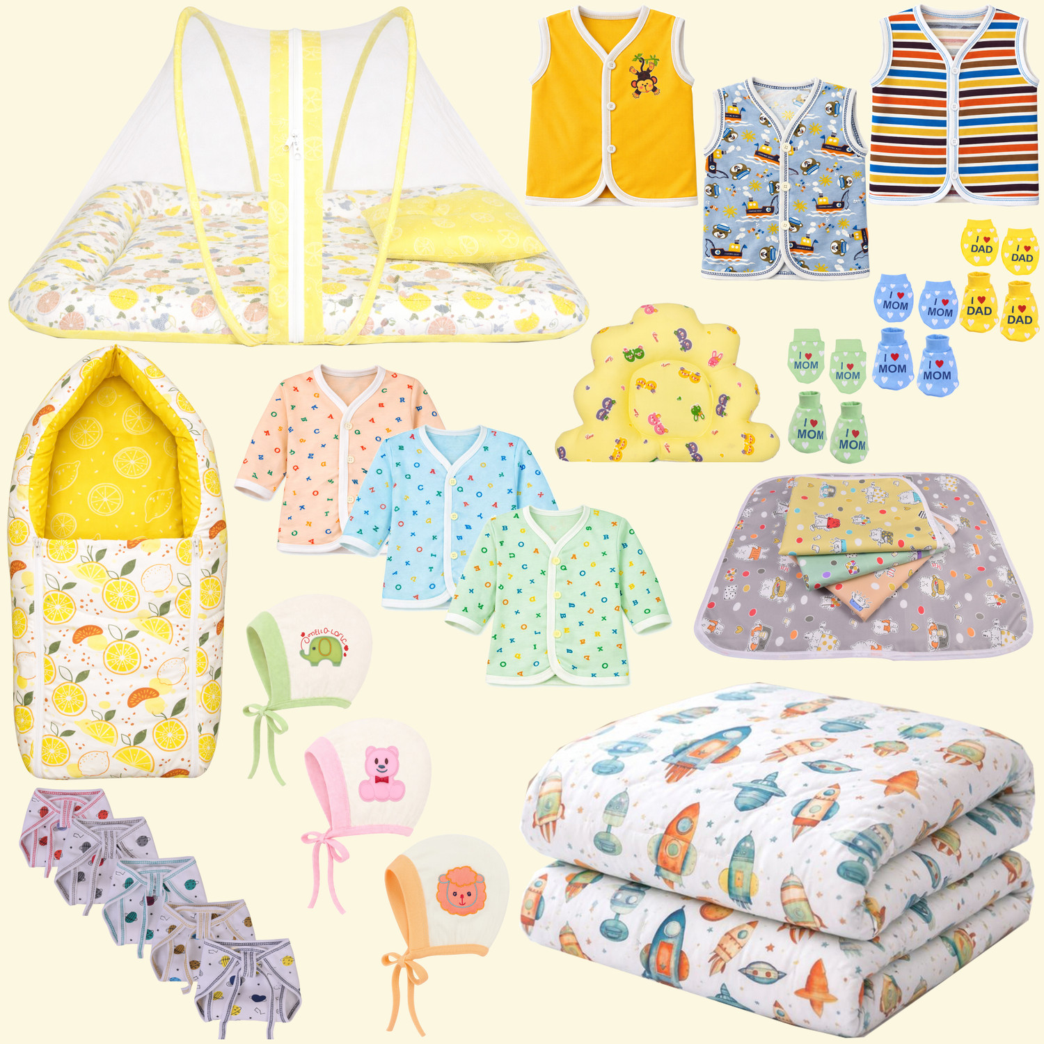 Image of Kwitchy New Born Baby Boys & Baby Girls Welcome Kit 28 Daily Needs item In 1 Kit