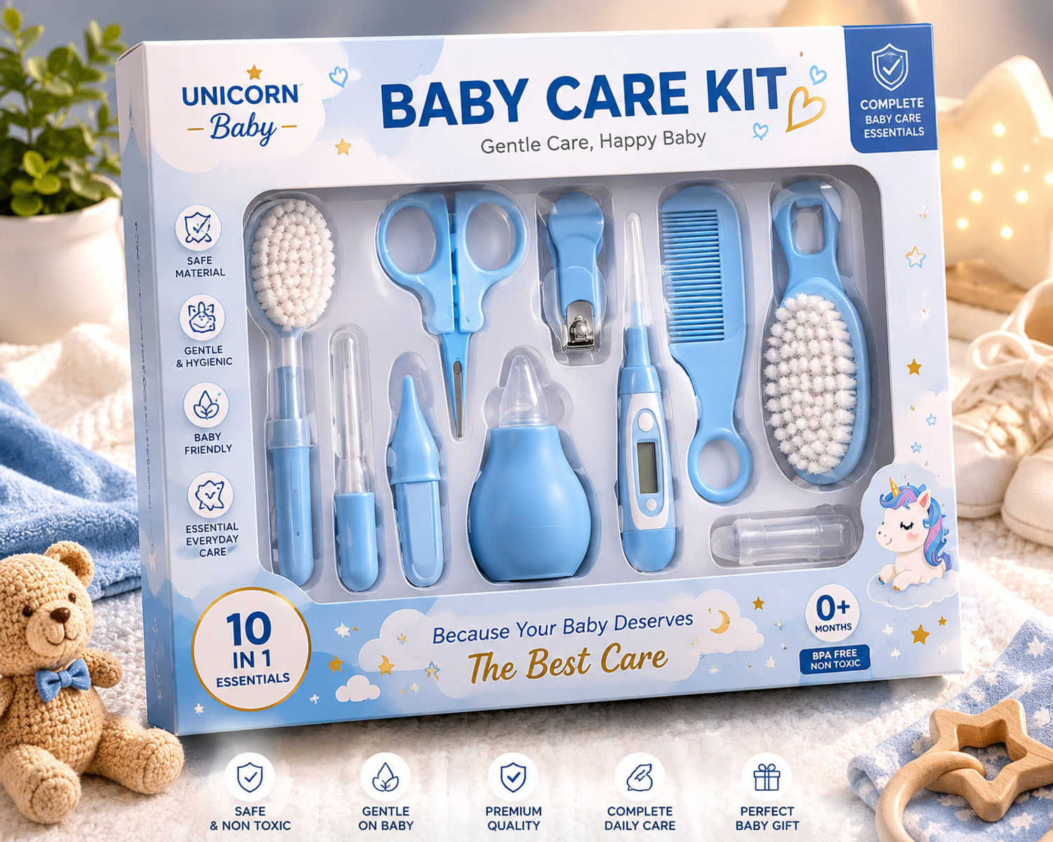 Image of Mini World Unicorn Baby Complete Care Kit (Multicolor)