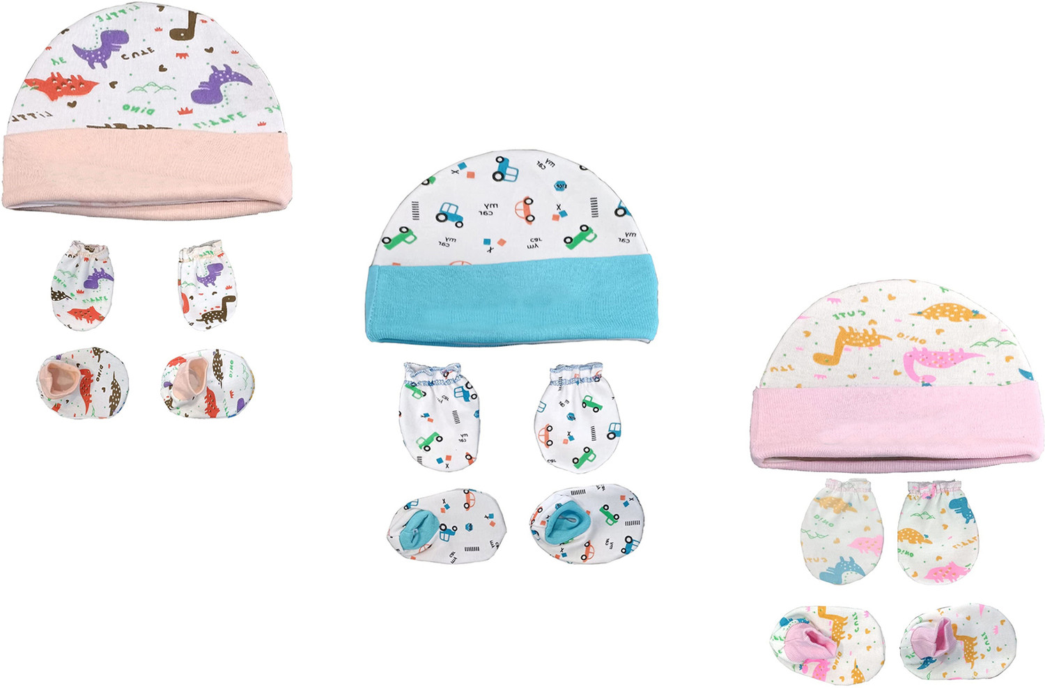 Image of Alya Premium Quality Baby Supersoft Organic Hosiery Cotton 6 Booties, 6 Mittens And 3 Cap Set Combo For New Borns /Toddlers /Infants |Baby First Infant Clothing Gift Set Combo