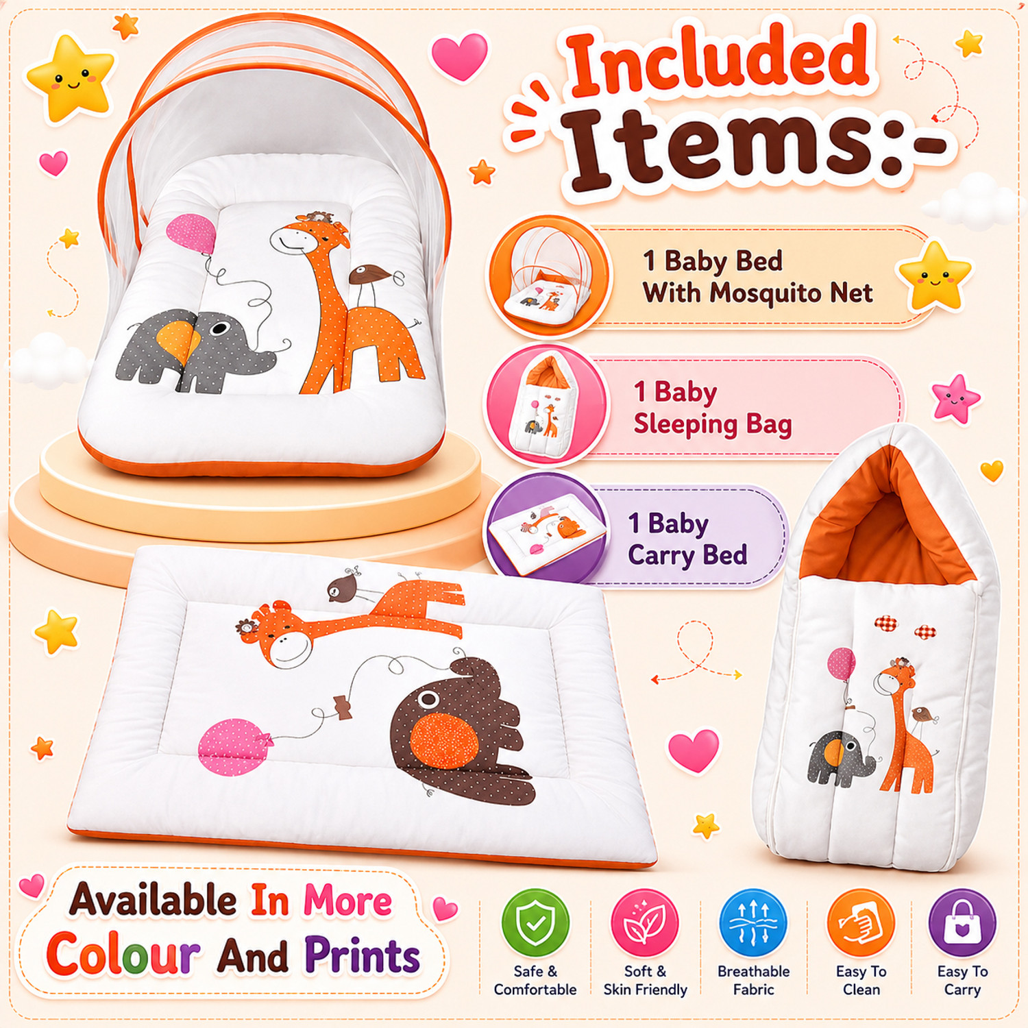 Image of Toddylon New Born Baby Daily Essential 3PCS Bedding Combo Pack(0-6 Month)