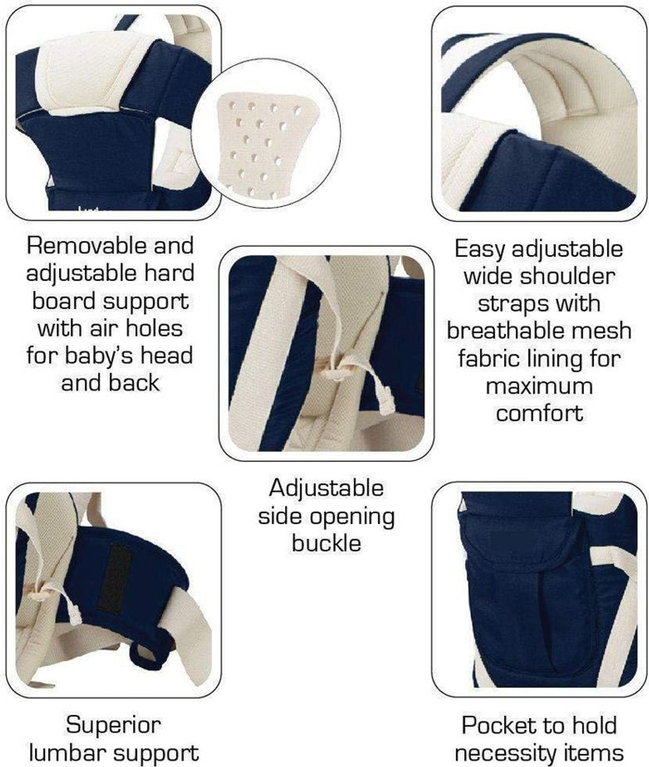 Image of Lilnino Baby Carrier Bag with Adjustable Waist Strap Baby Carrier