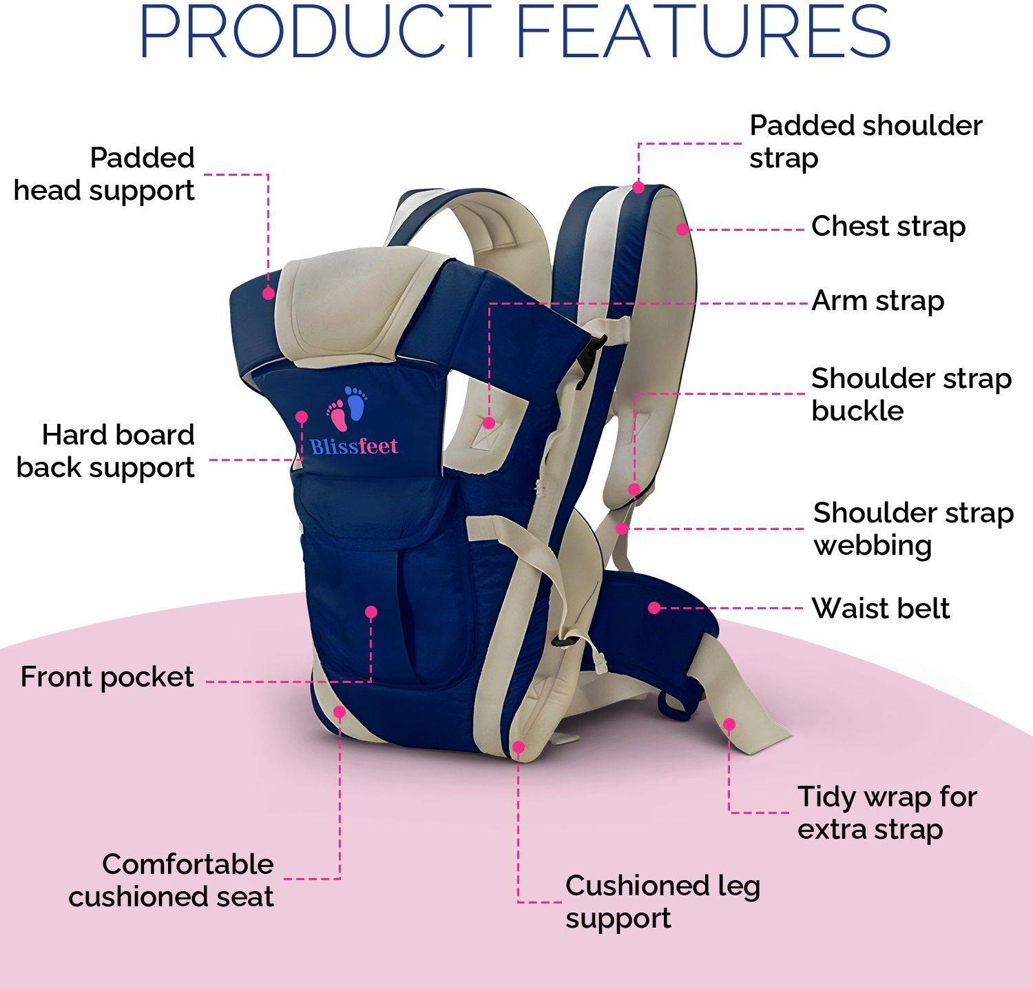 Blissfeet01 Baby Carrier Blue - Image 4