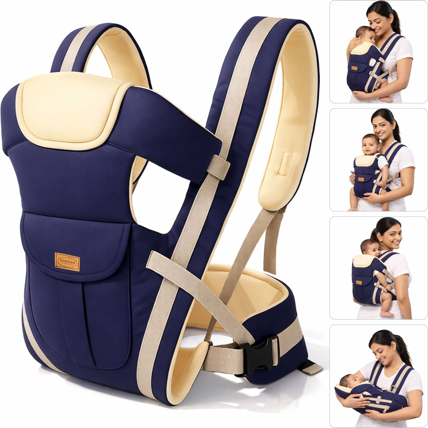 333MART 4 in 1 Ergonomic Baby Mumma’s Lap for Newborns, Adjustable Up to 8kg Baby Carrier