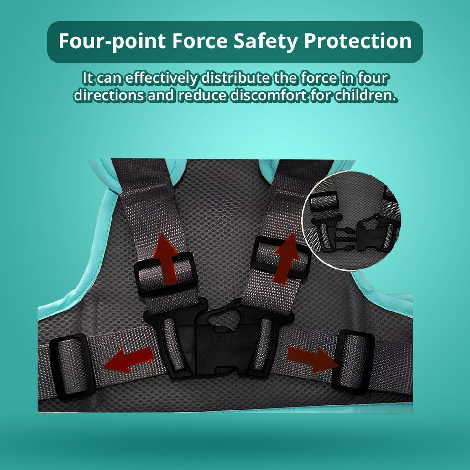 Image of TONY STARK Kids Adjustable Safety Seat Belt for Two Wheeler with Reflective Strips Baby Carrier