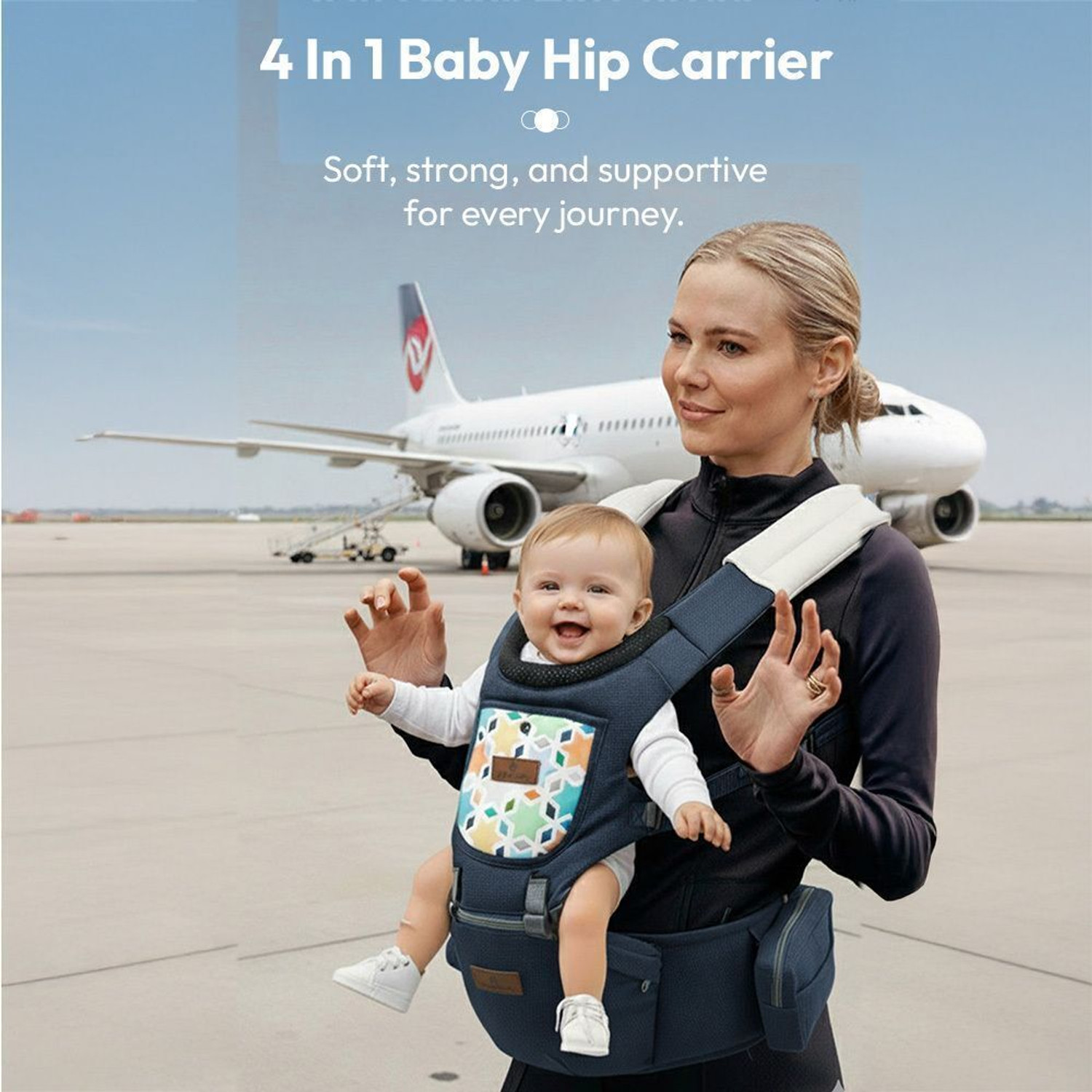 Image of StarAndDaisy 4 in 1 Baby Carrier with Hip Seat, Adjustable Carrier for Newborn to Toddler Baby Carrier