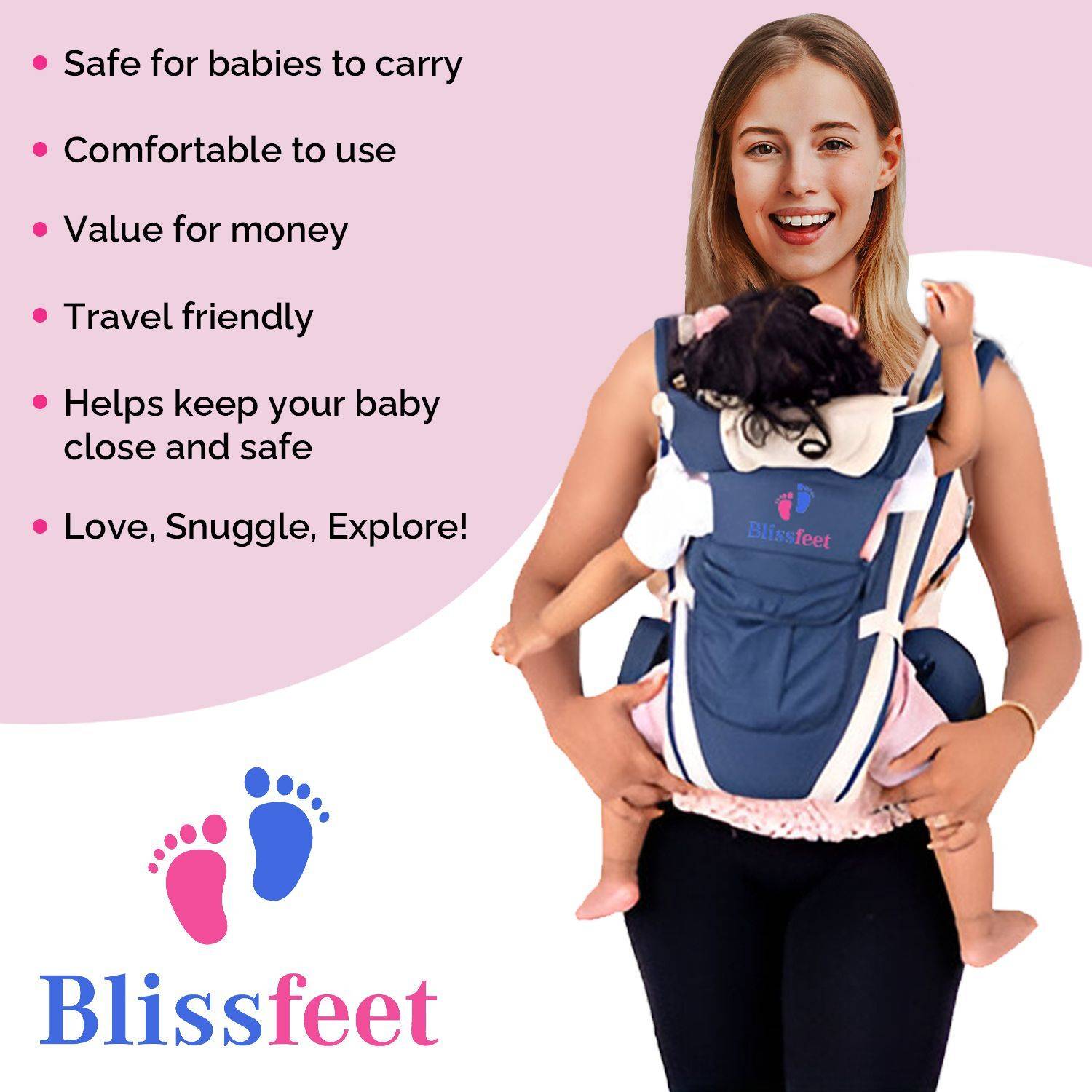 Blissfeet01 Baby Carrier Blue - Image 5