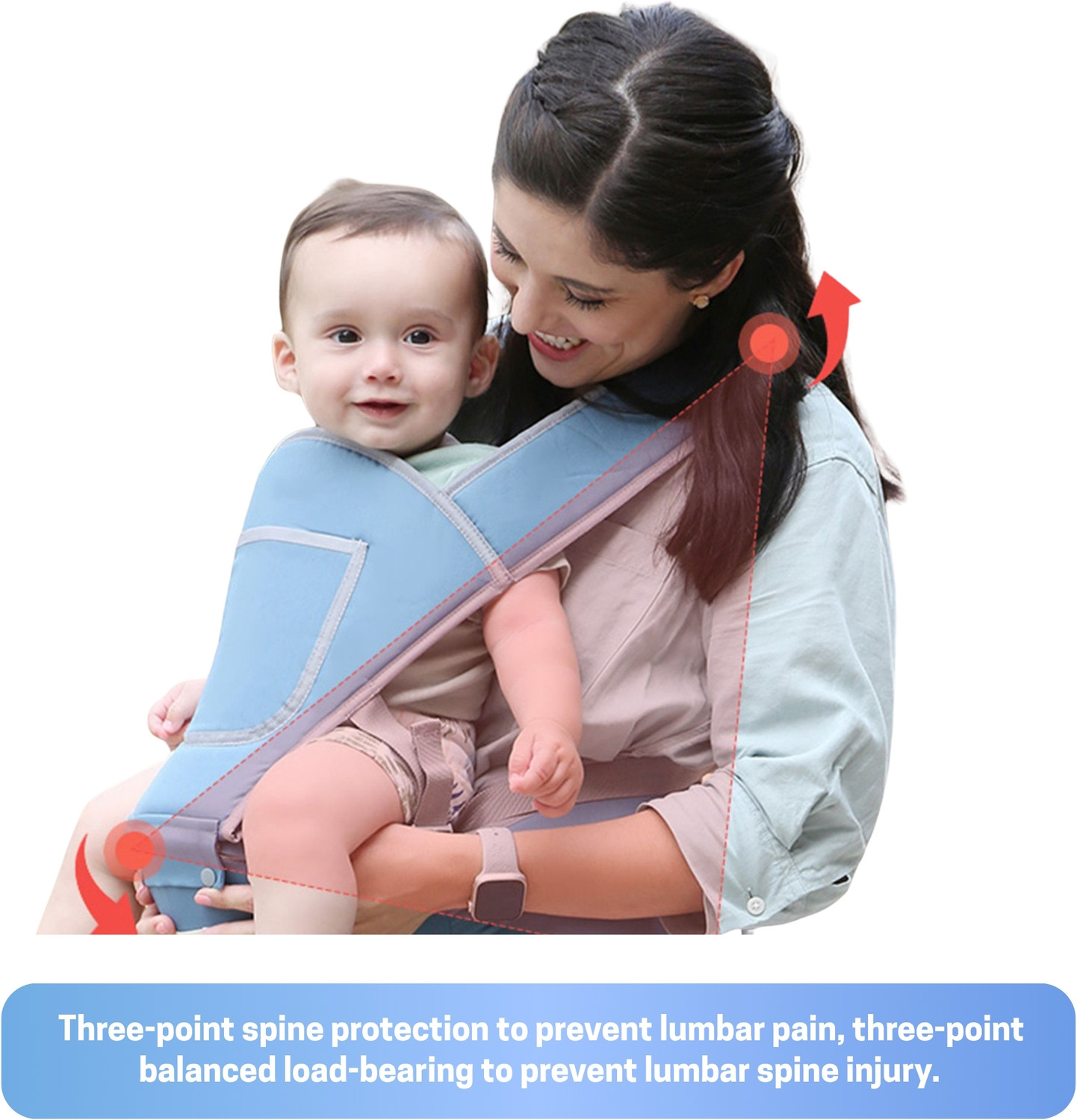 Image of Obaby Carrier Hip Seat 5 Carry Positions, Travel and Daily use Baby Carrier
