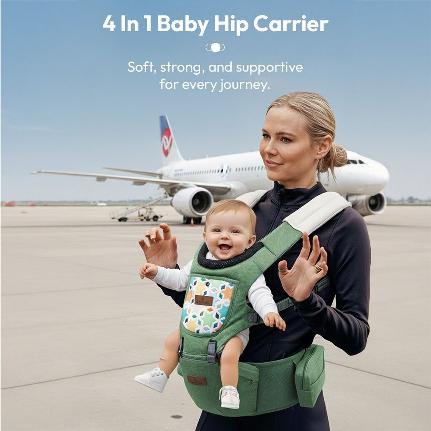 Image of StarAndDaisy 4 in 1 Baby Carrier with Hip Seat, Adjustable Carrier for Newborn to Toddler Baby Carrier