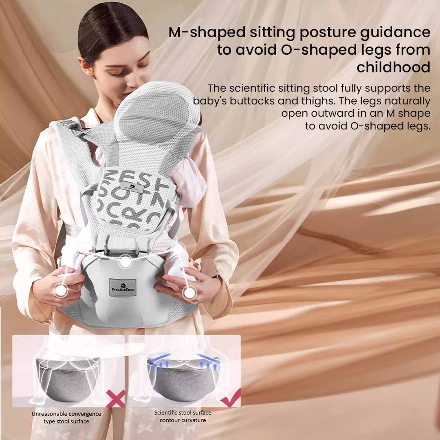 Image of StarAndDaisy Little Traveller for 0-3 Years with multi carry position, Travel Friendly Baby Carrier