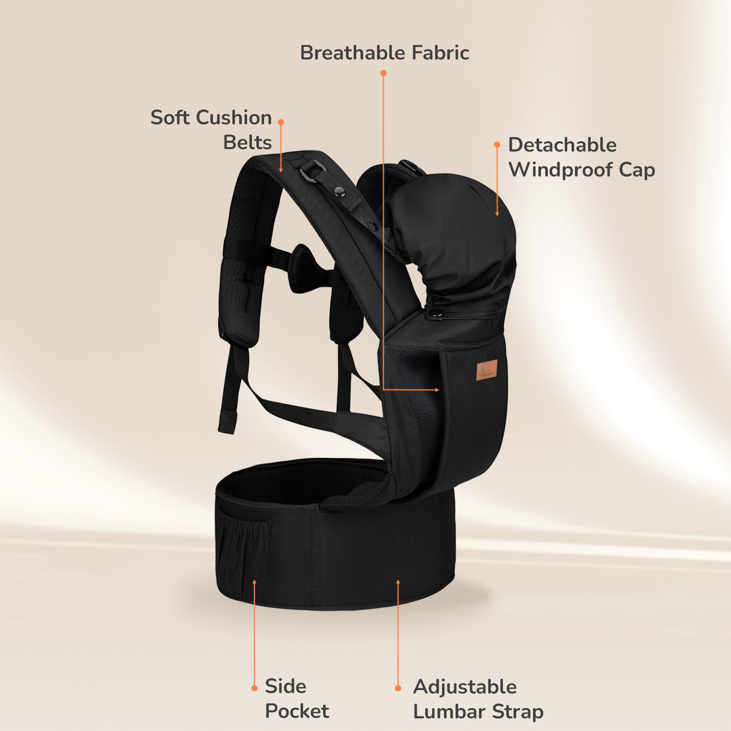 Image of R for Rabbit Comfy Hug Ergo Baby Carrier | Adjustable Lumbar Strap | 2-in-1 baby carrier Baby Carrier