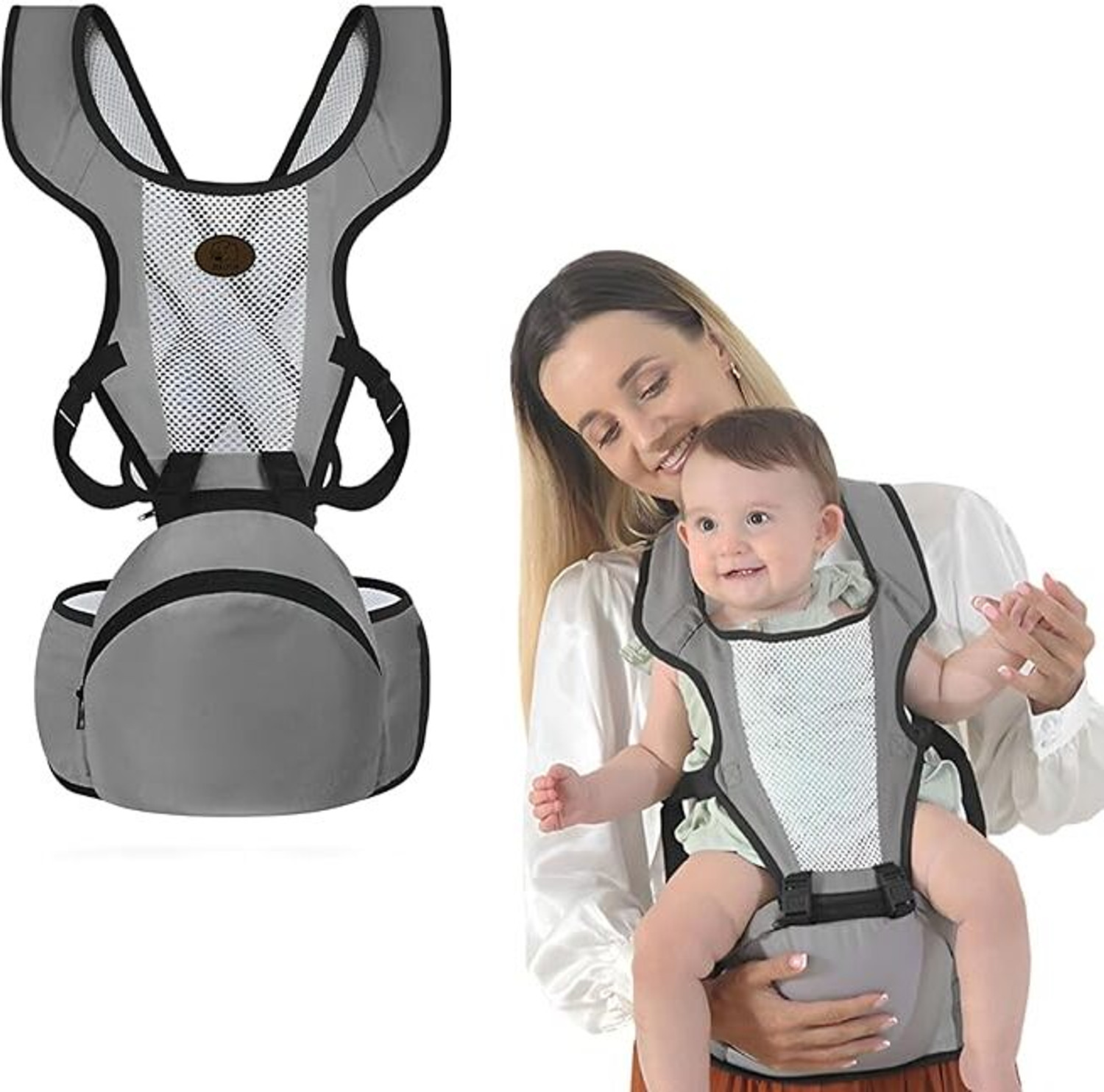 Image of Bembika Adjustable Hip Seat Baby Carrier - Comfortable & Safe for Newborns and Toddlers Baby Carrier
